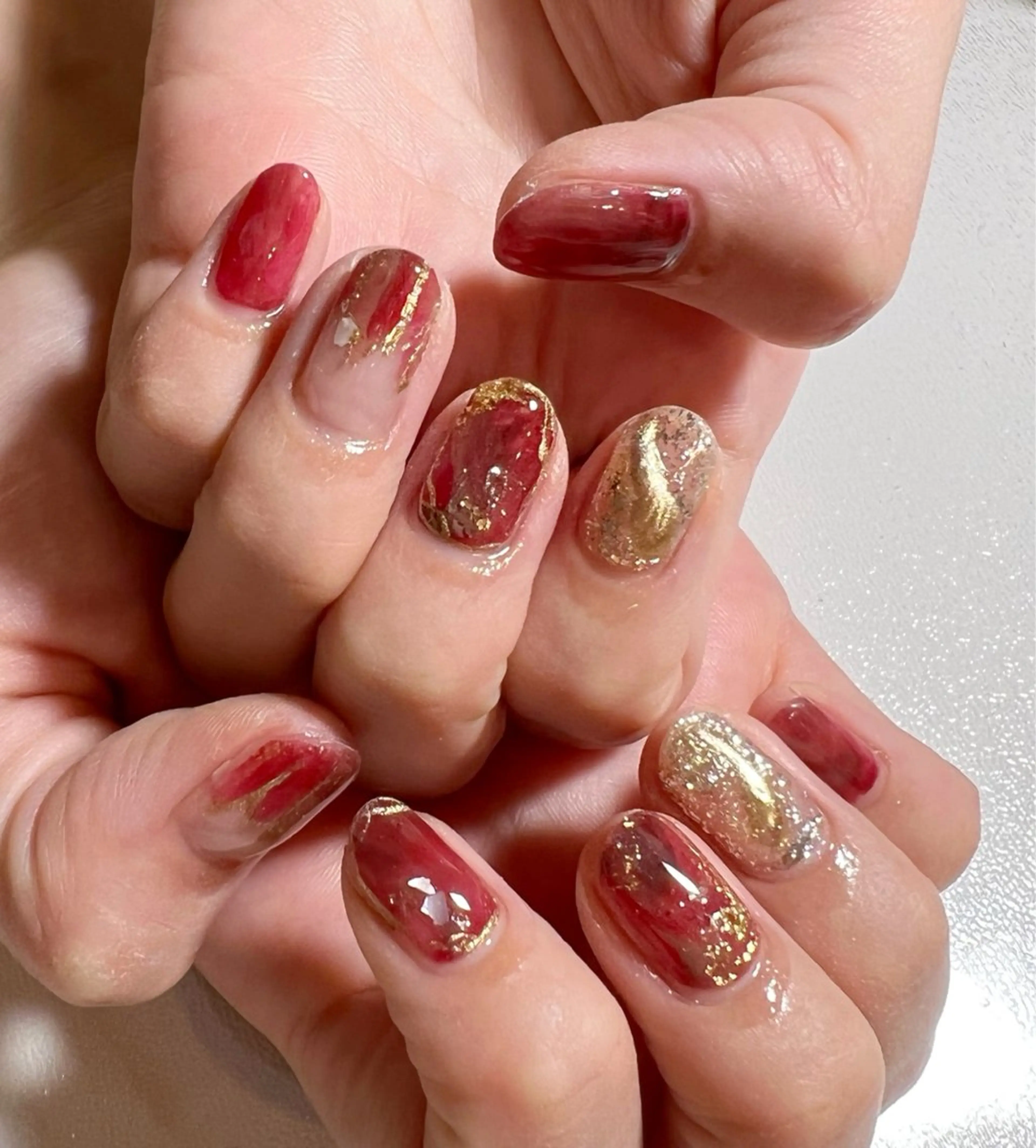 ネイル ニュアンスネイル 冬ネイル クリスマス private salon mieのネイルデザイン