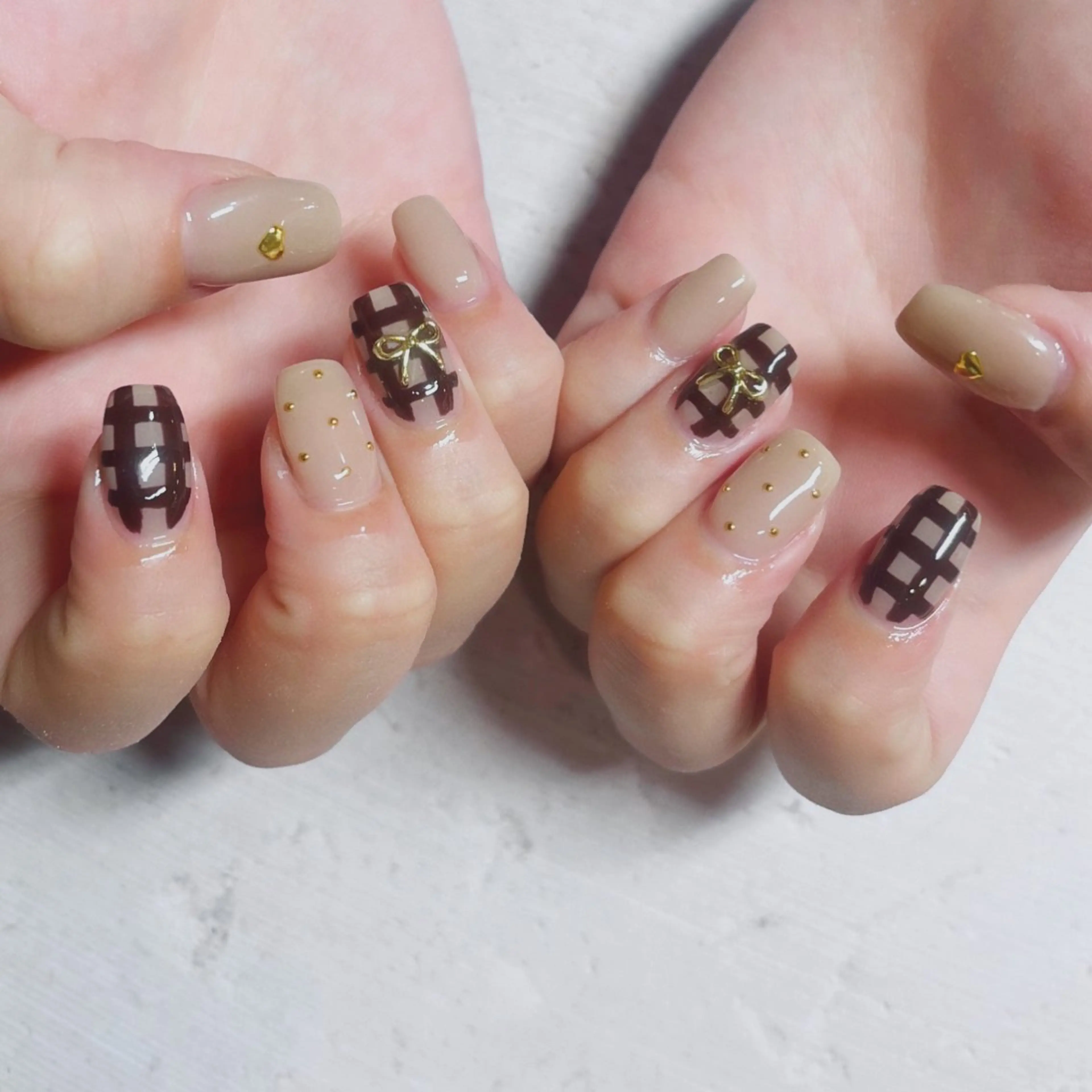 ネイル ブラウン 冬ネイル ハンドネイル nail patio 新越谷 yukiのネイルデザイン