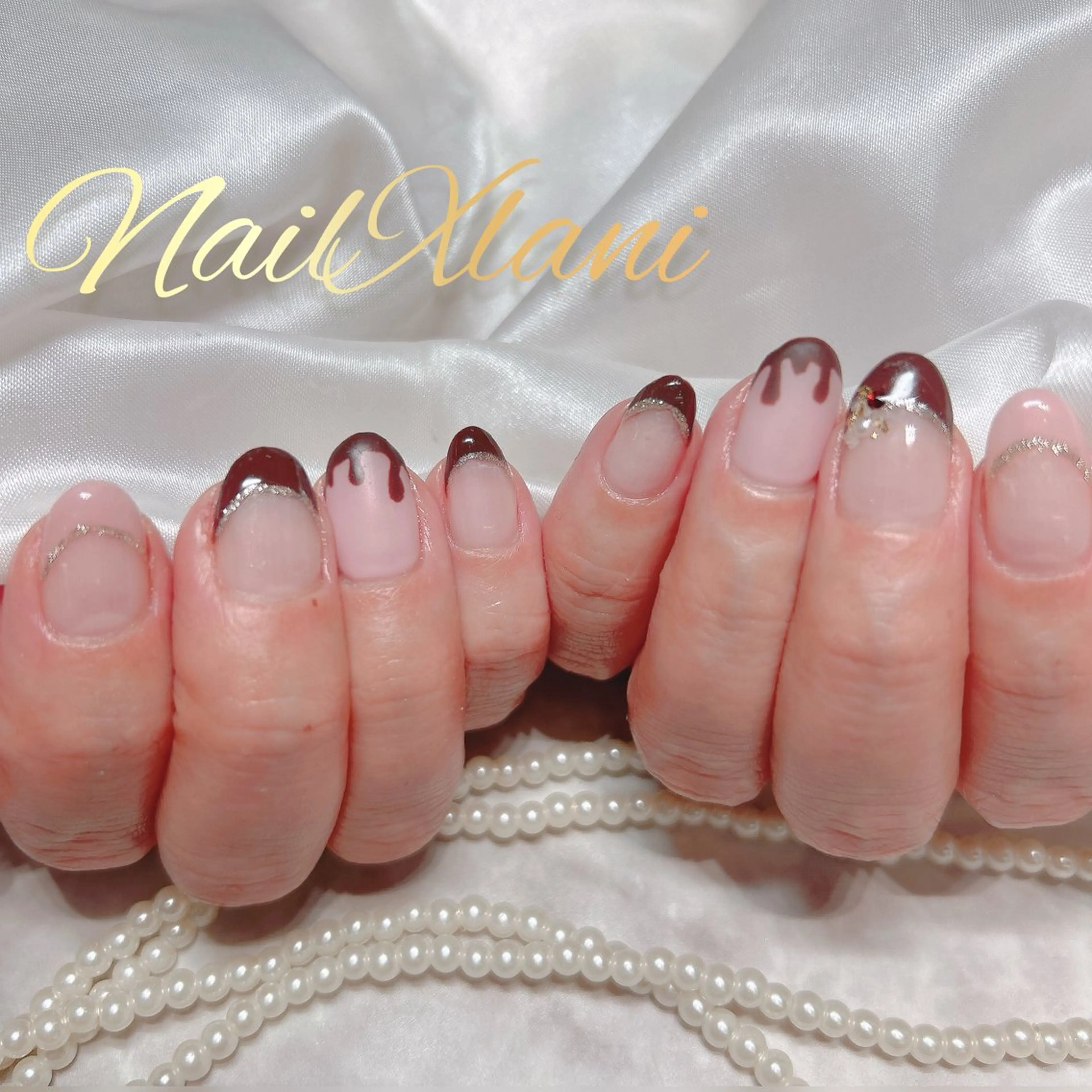 ネイル フットネイル ジェルネイル マグネットネイル パラジェル バレンタイン Nail×Lani 深爪矯正対応◎のネイルデザイン