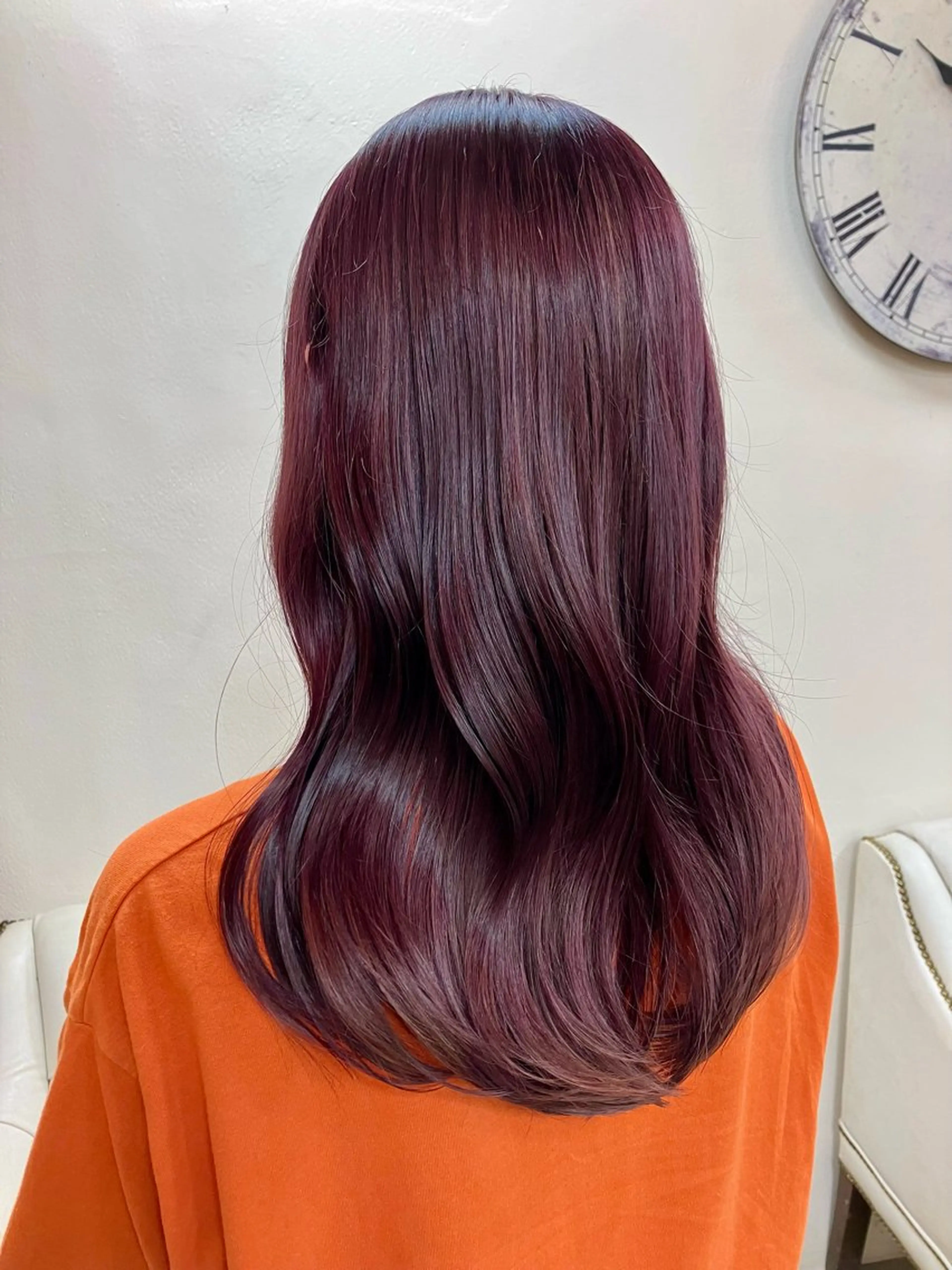 ロング カラー ブリーチ カシス ピンクカラー パープルカラー 似合わせ×透明感 カラー🤍MAOのヘアスタイル