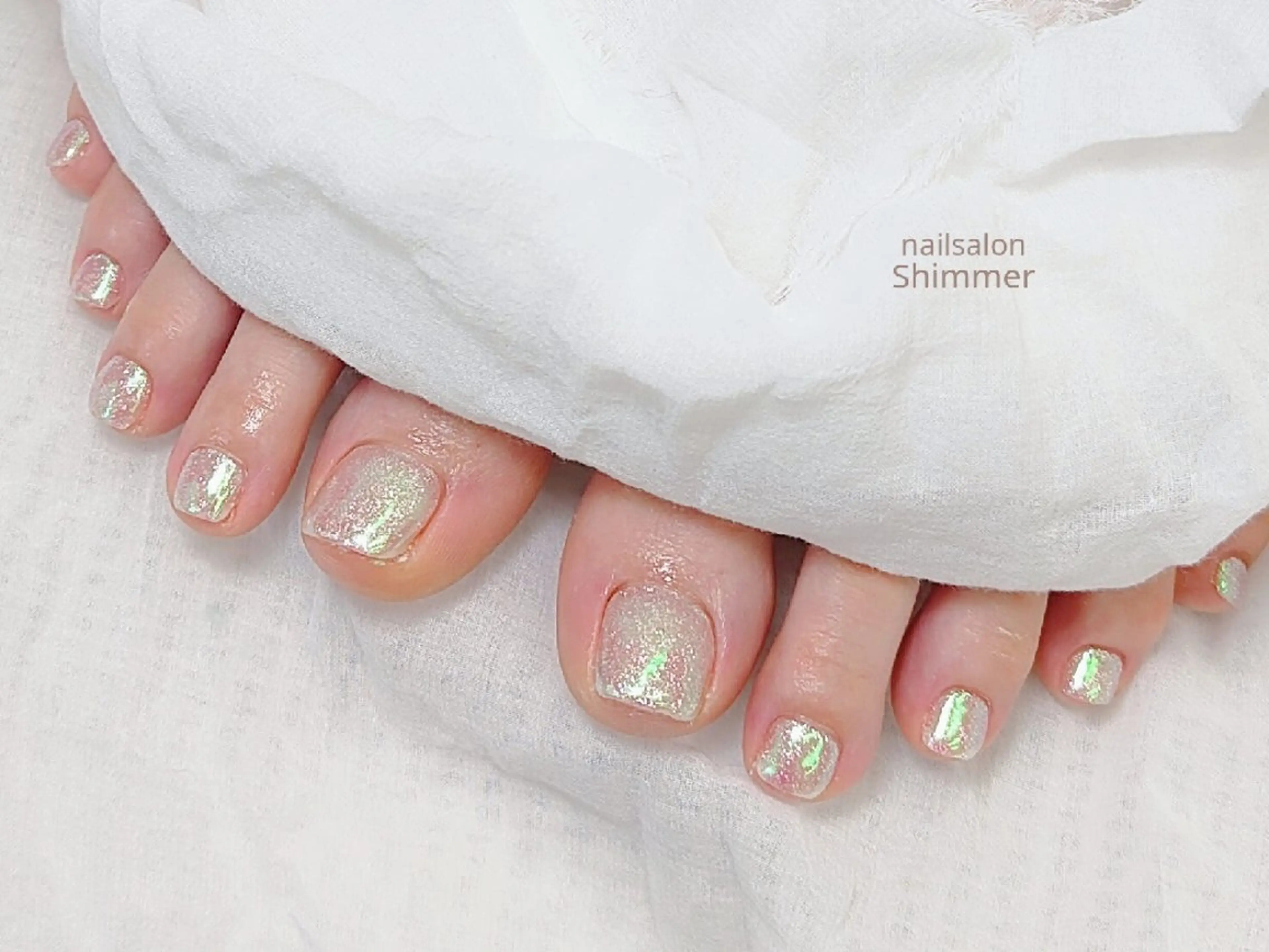 ネイル オーロラネイル ラメ(グリッター) ミラーネイル Shimmer Asakoのネイルデザイン