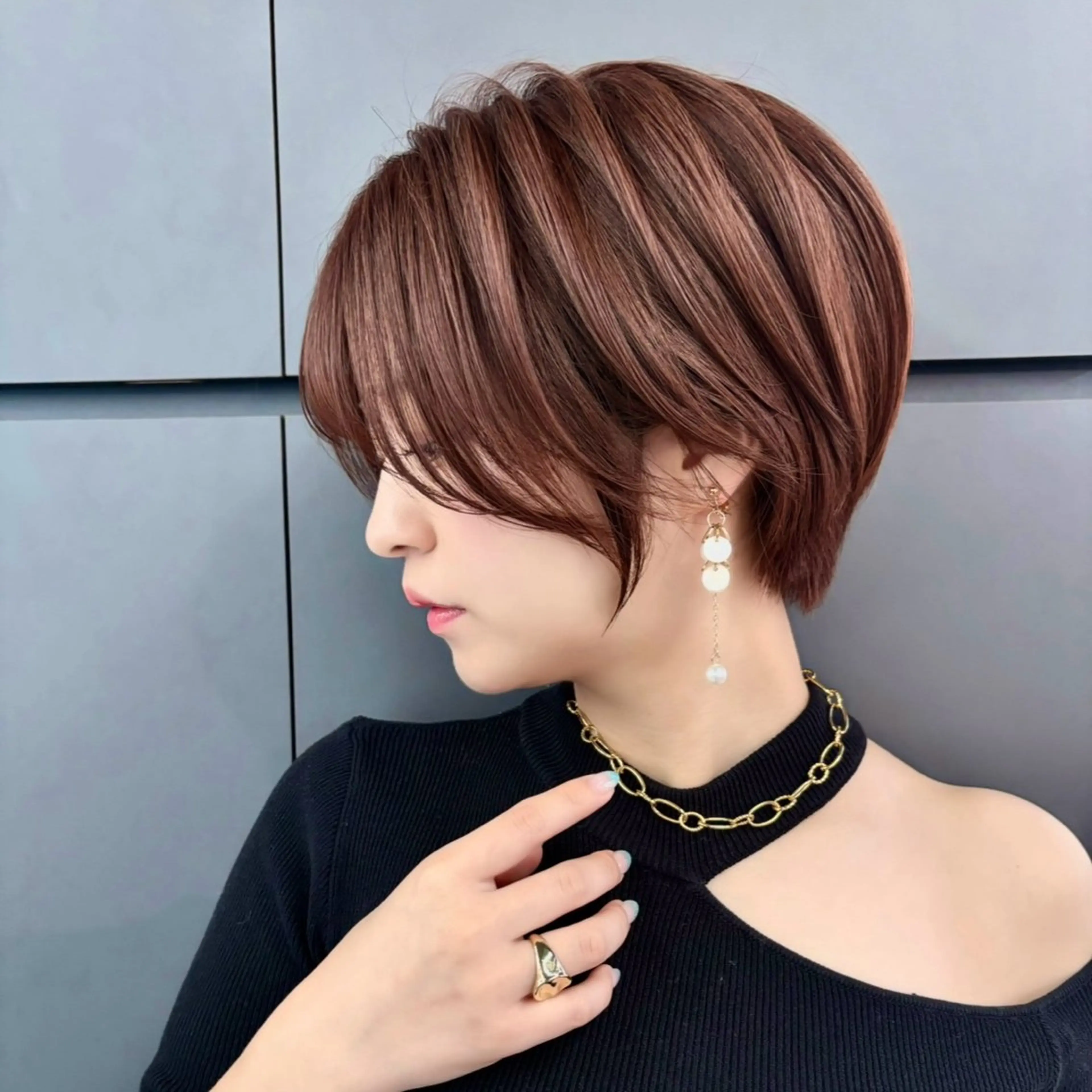 ショート ボブ/レイヤー/ 縮毛矯正/ 渡邊莉玖のヘアスタイル