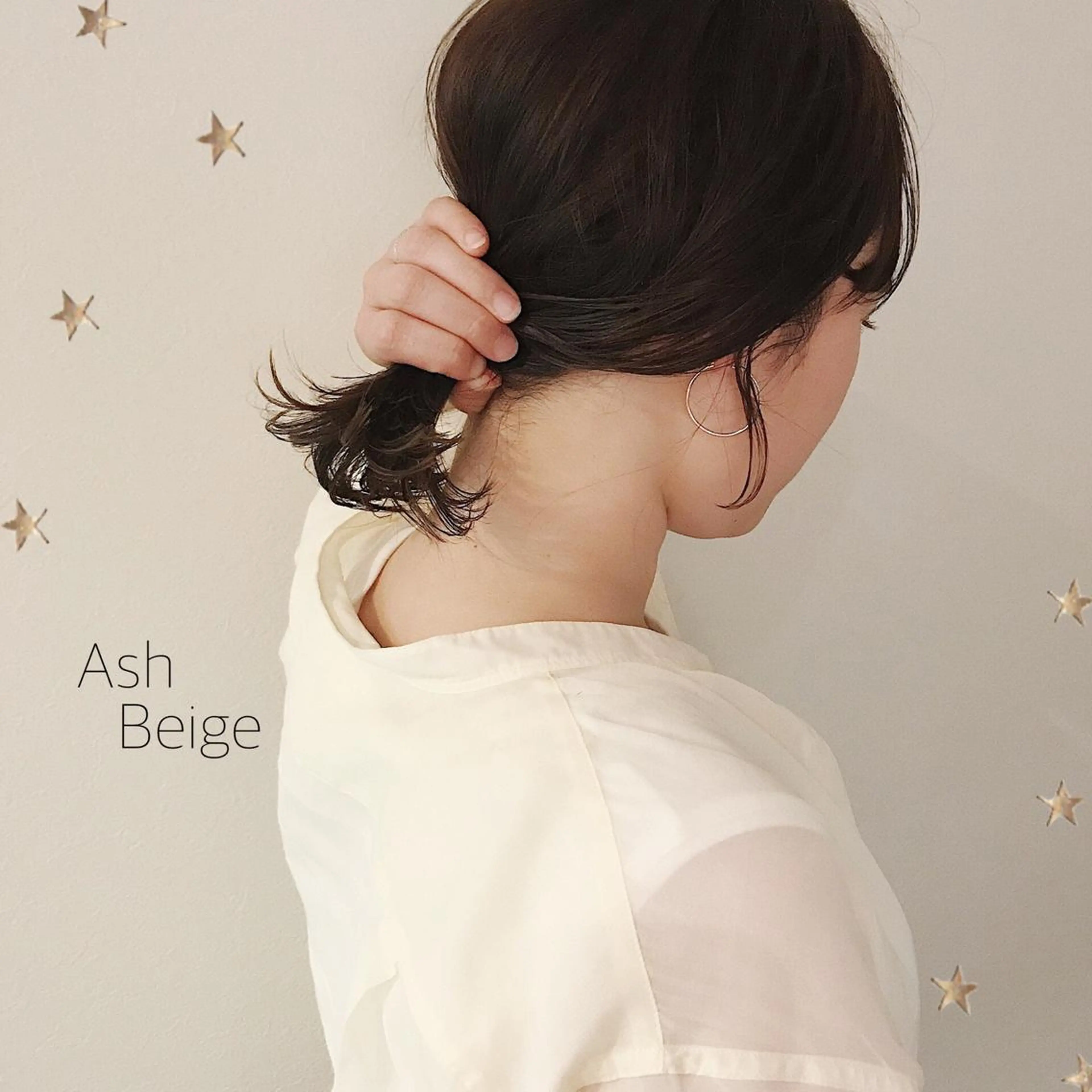 ミディアム カラー おくれ毛 カット ヘアカラー 市川 千夏のヘアスタイル