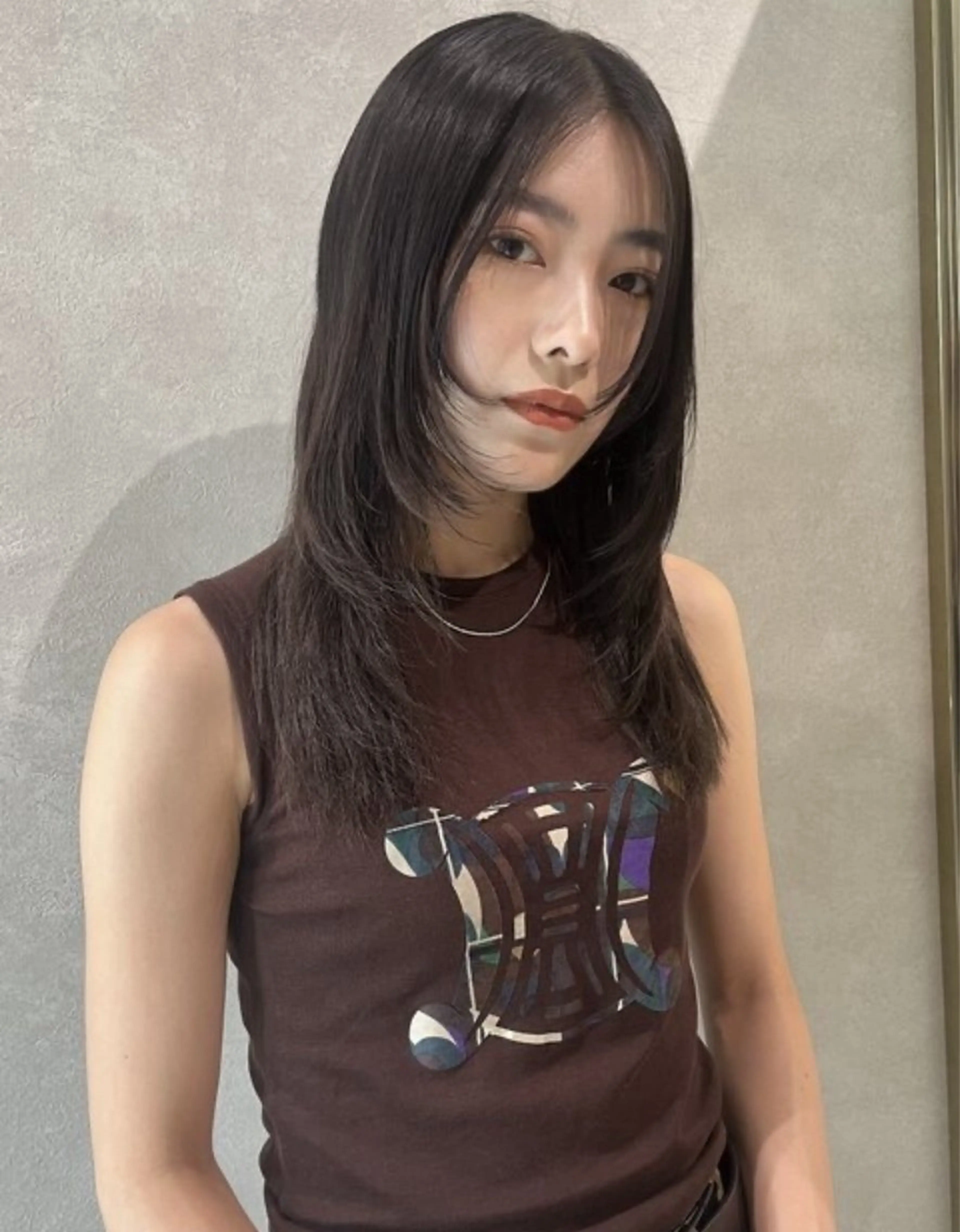 セミロング レイヤーカット メンズカット　ゆめのヘアスタイル