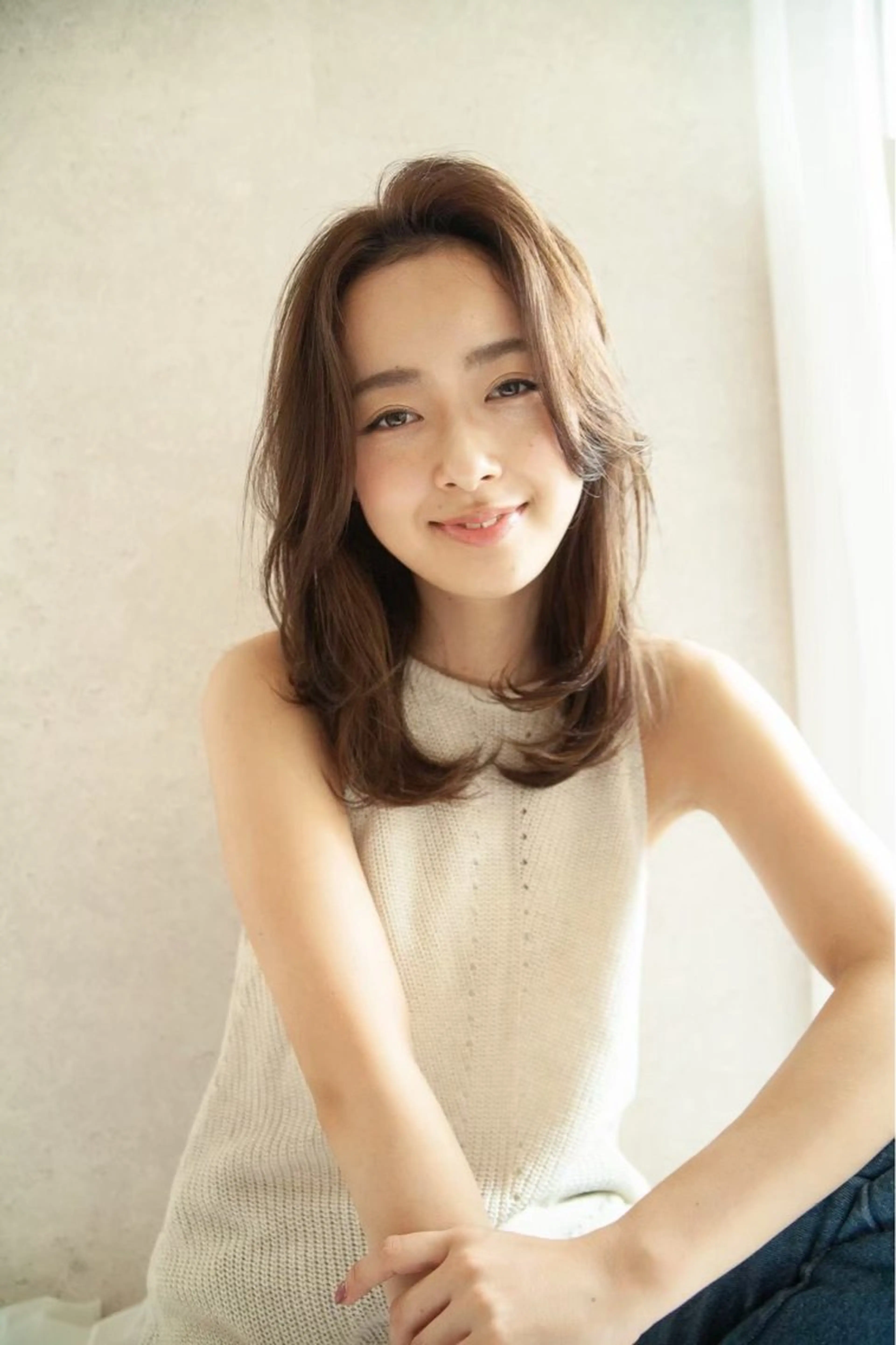 セミロング カラー ﾌｸﾀﾞ ﾚﾝのヘアスタイル