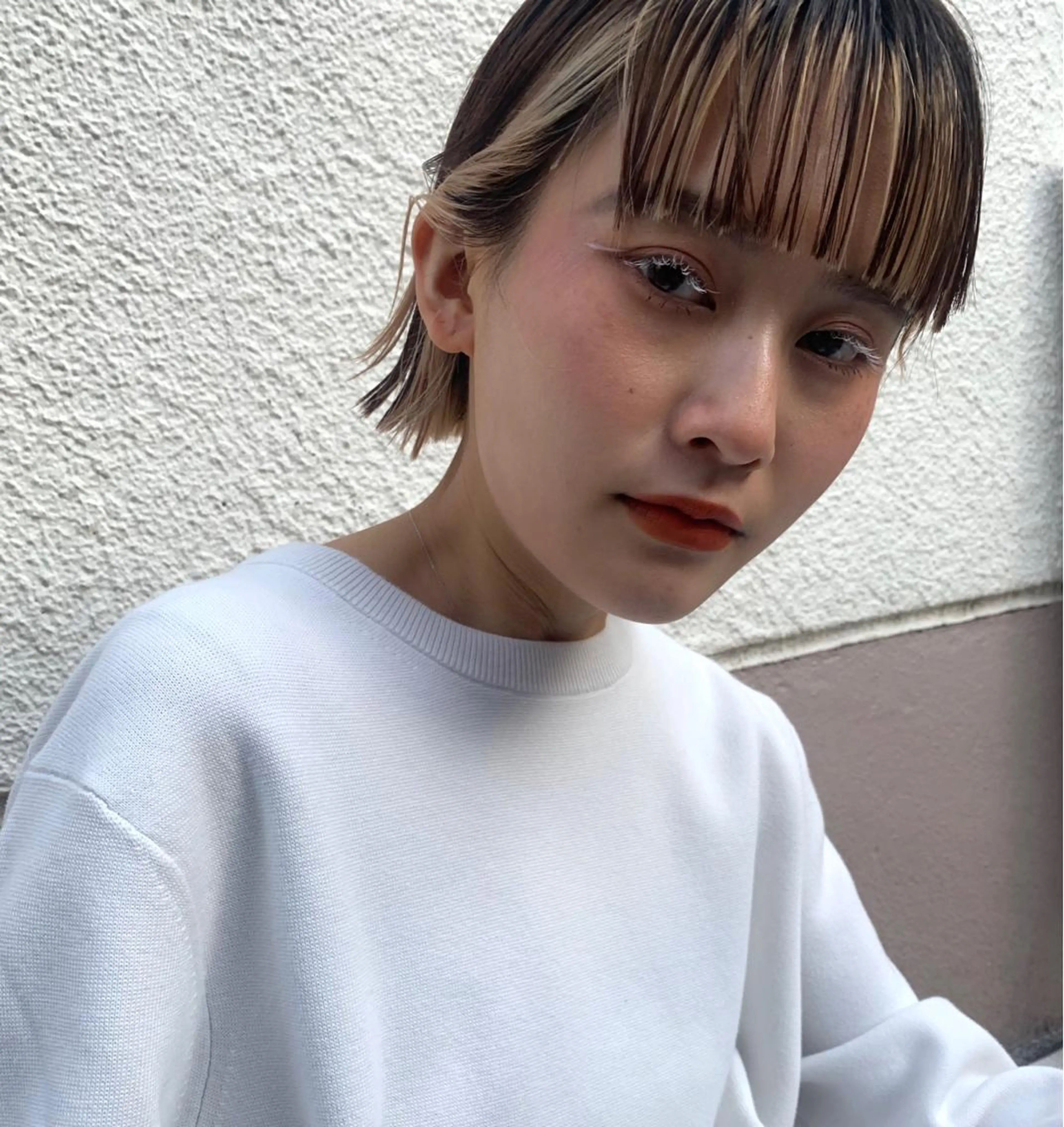 ショート 切りっぱなしボブ ボブ ヘアカラー トリートメント lok[ロク] 高田馬場のヘアスタイル