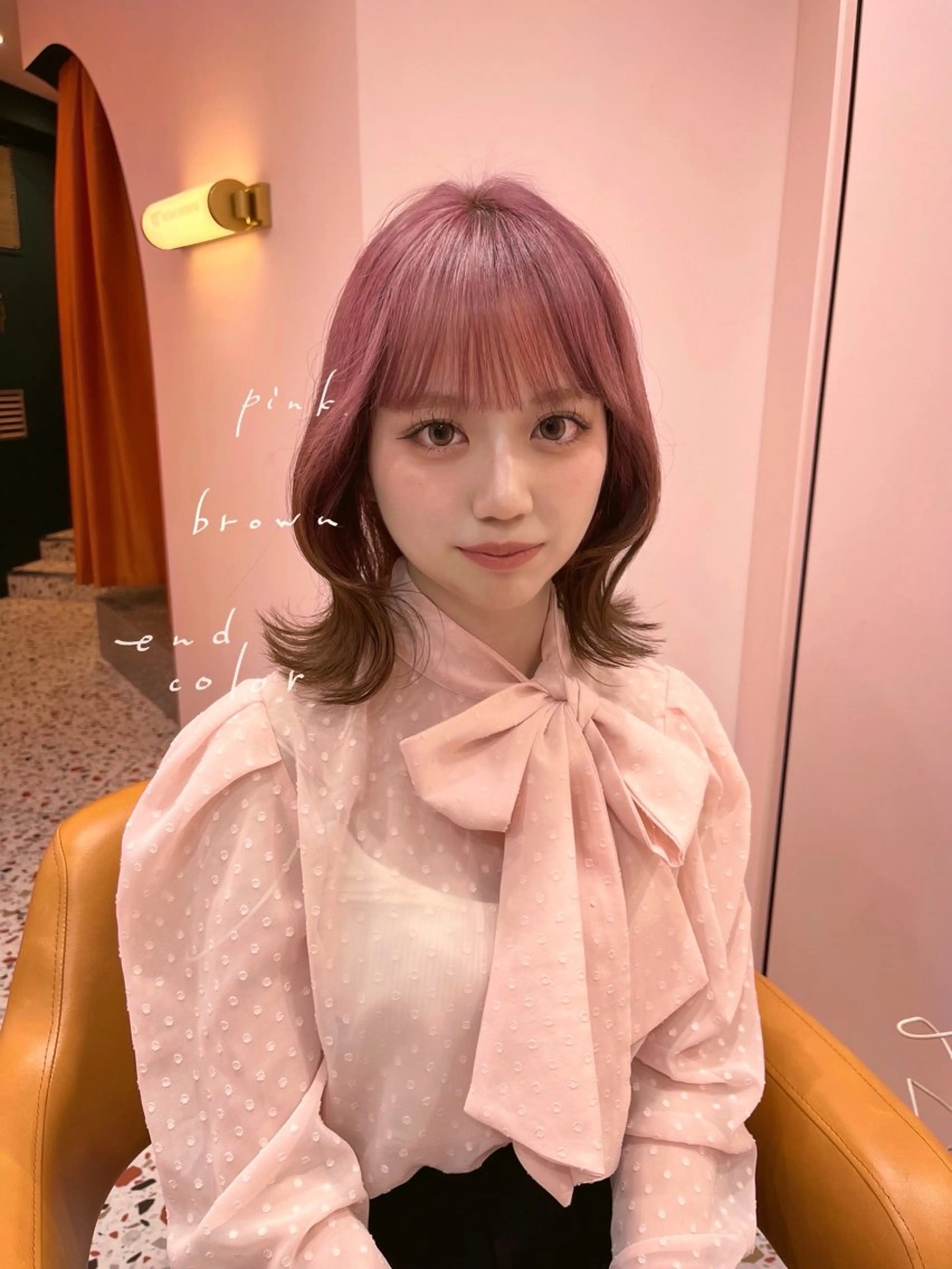 カラー 🐰チナ🐰 暖色ベージュ/顔周りのヘアスタイル