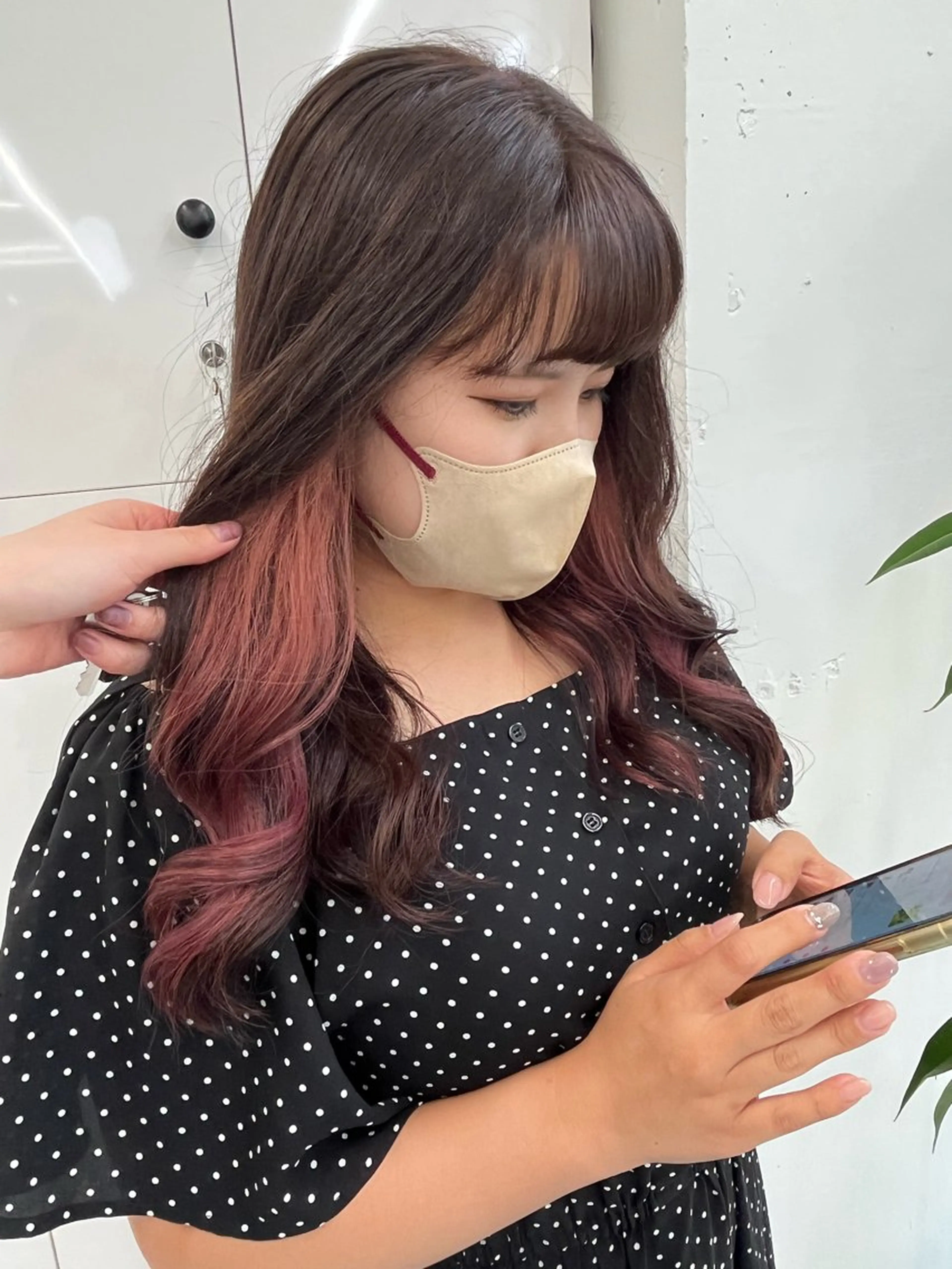 ロング カラー ベージュカラー ブリーチ イヤリングカラー インナーカラー ピンクカラー カット ヘアカラー 🫧‪Ameri🫧 JILLSTUDIOのヘアスタイル