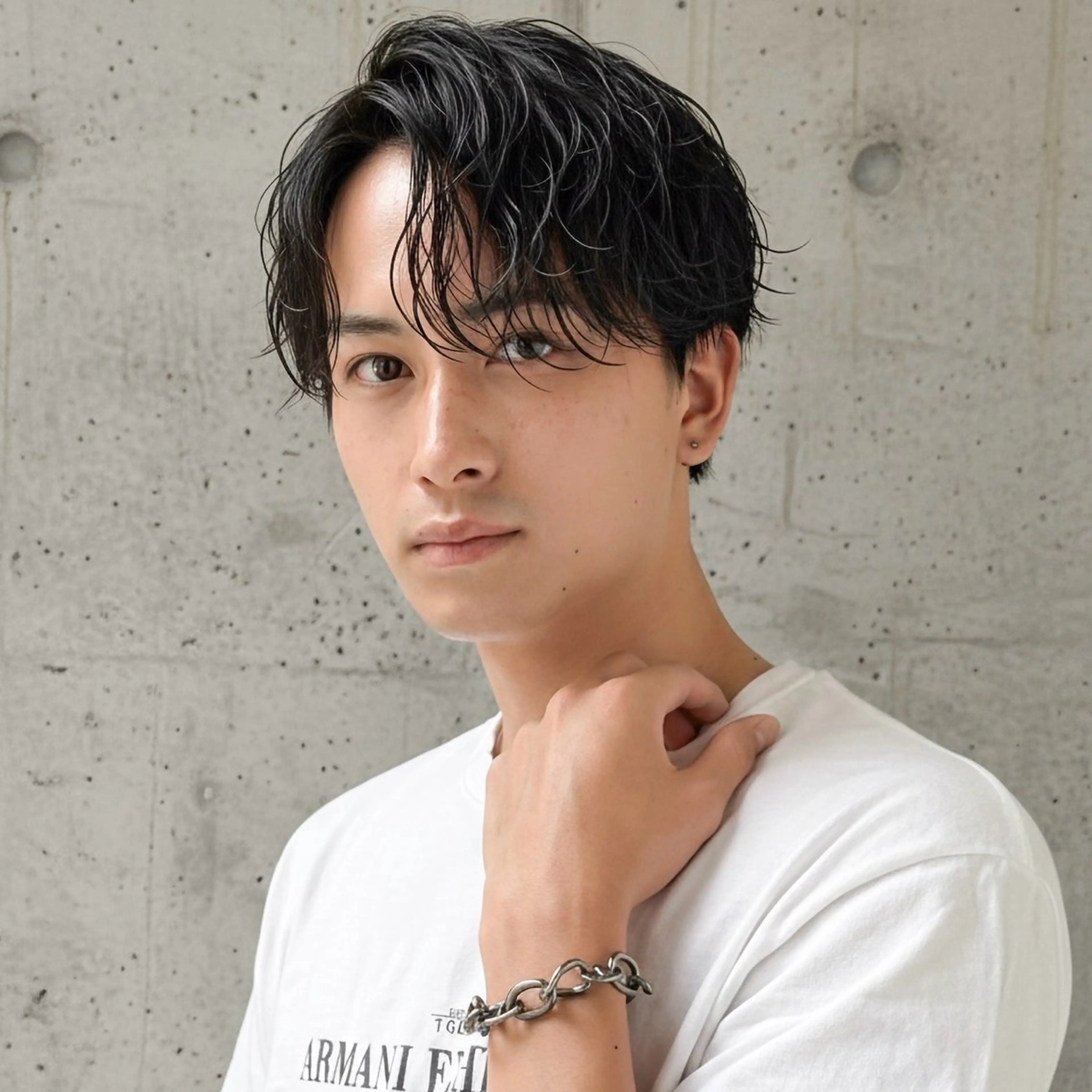 ミディアム パーマ メンズ ハッシュカット 田窪珠妃のヘアスタイル