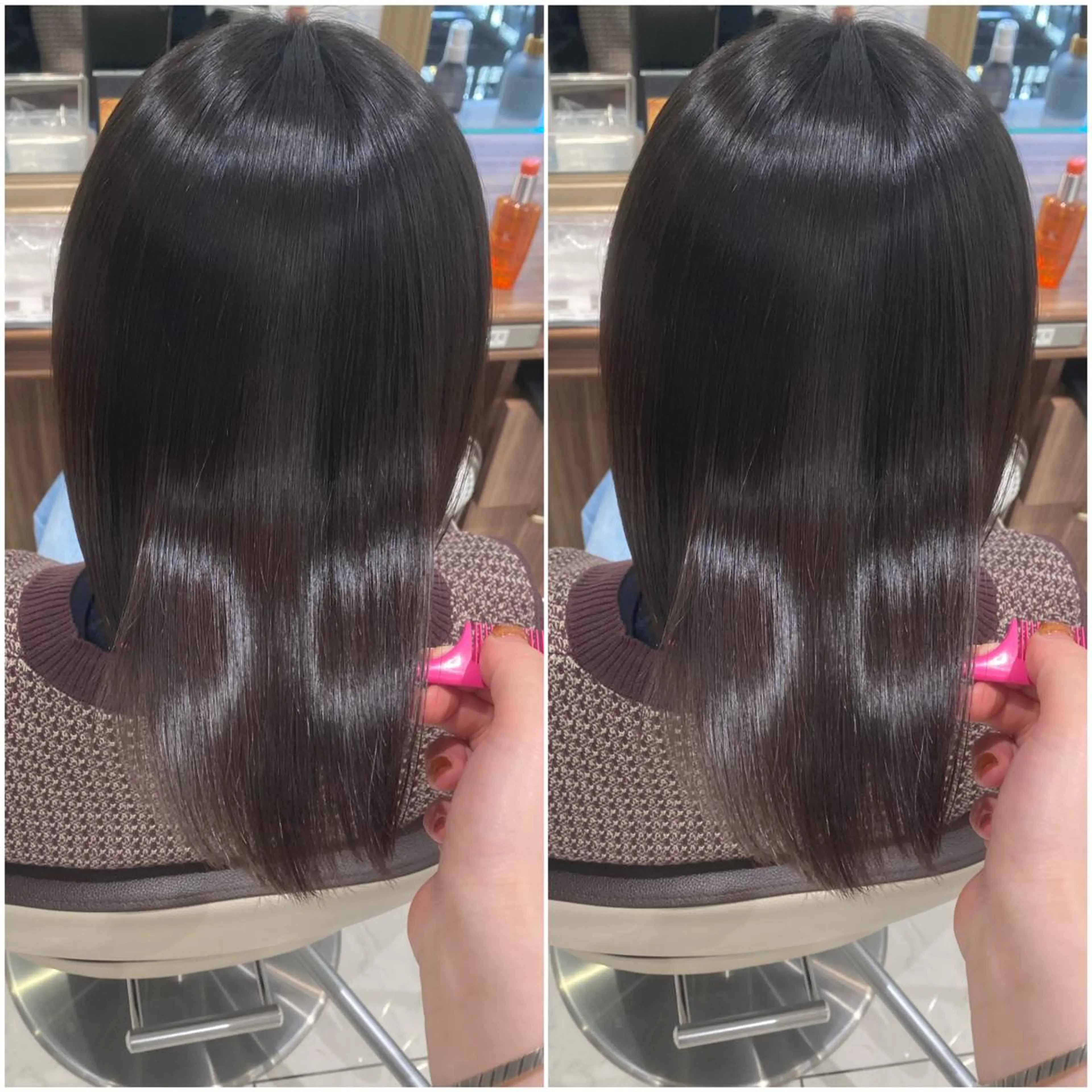 ミディアム パーマ カット 縮毛矯正 全席個室　暖色カラー Zina松園優香🌸のヘアスタイル