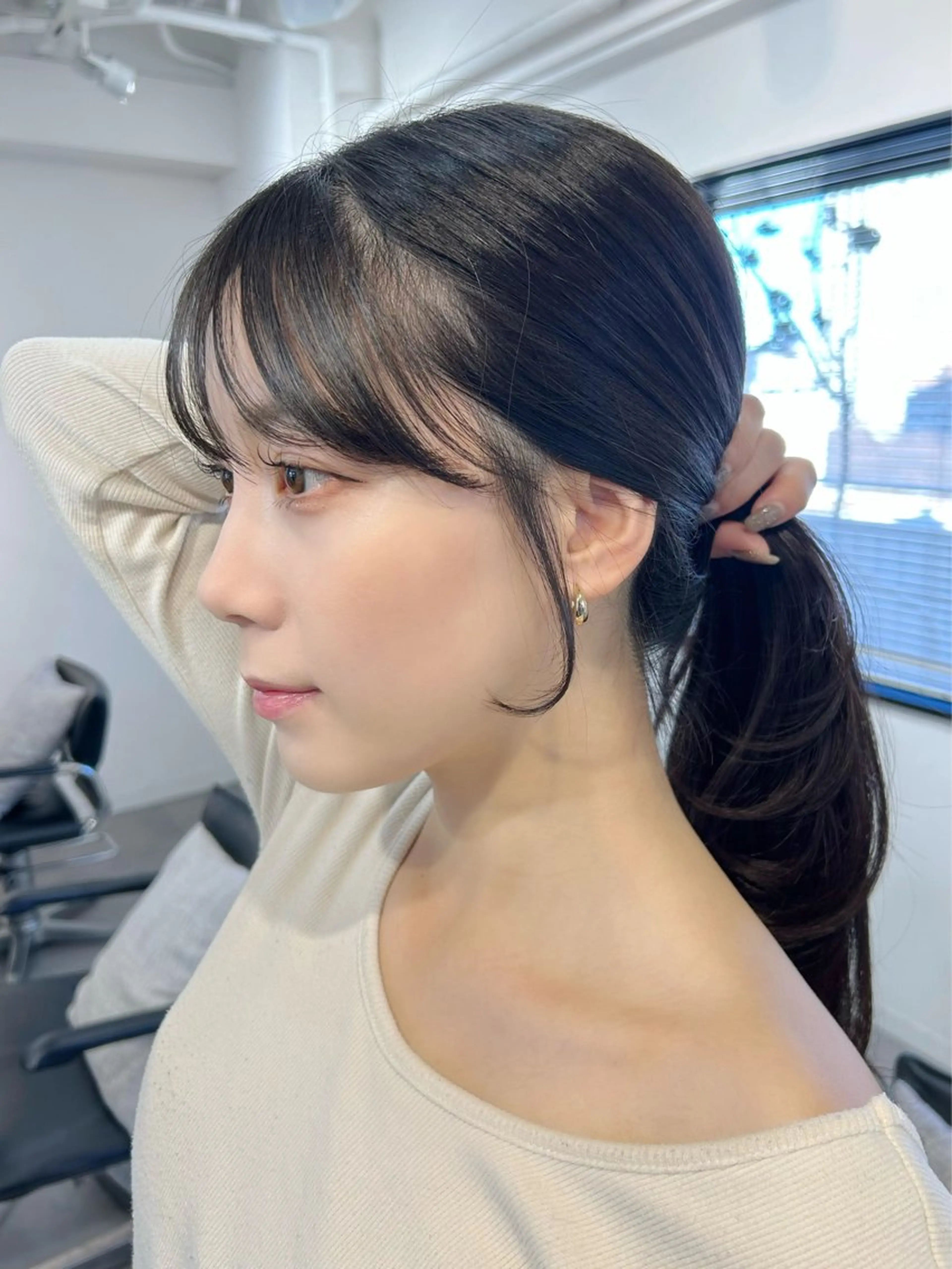 ミディアム カラー 透明感カラー レイヤーカット カット ヘアカラー トリートメント 池袋/小顔レイヤー/ 顔まわり/taigaのヘアスタイル
