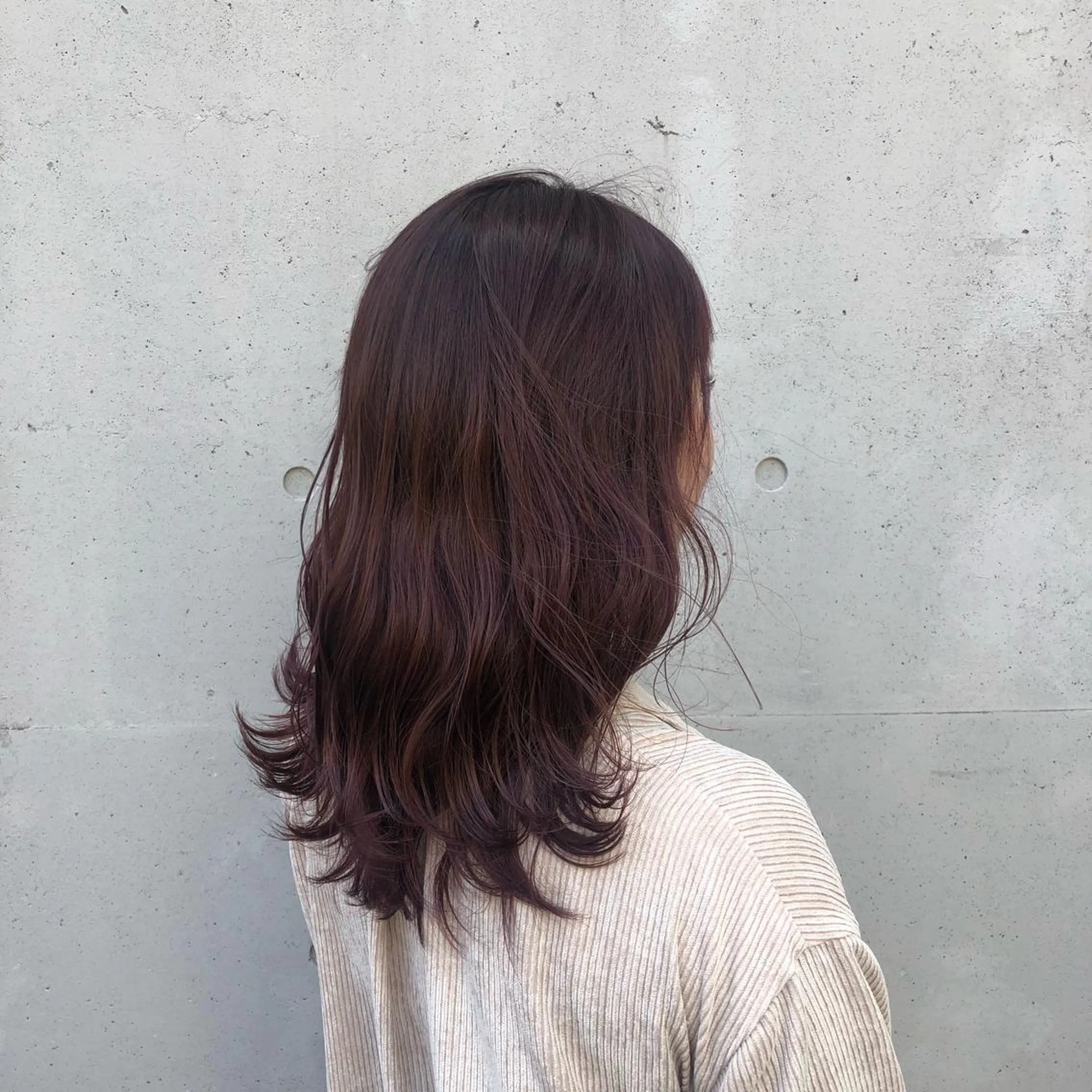 セミロング カラー ラベンダーカラー カット ヘアカラー トリートメント 酸性縮毛矯正🧴韓国 レイヤー/髪質改善のヘアスタイル