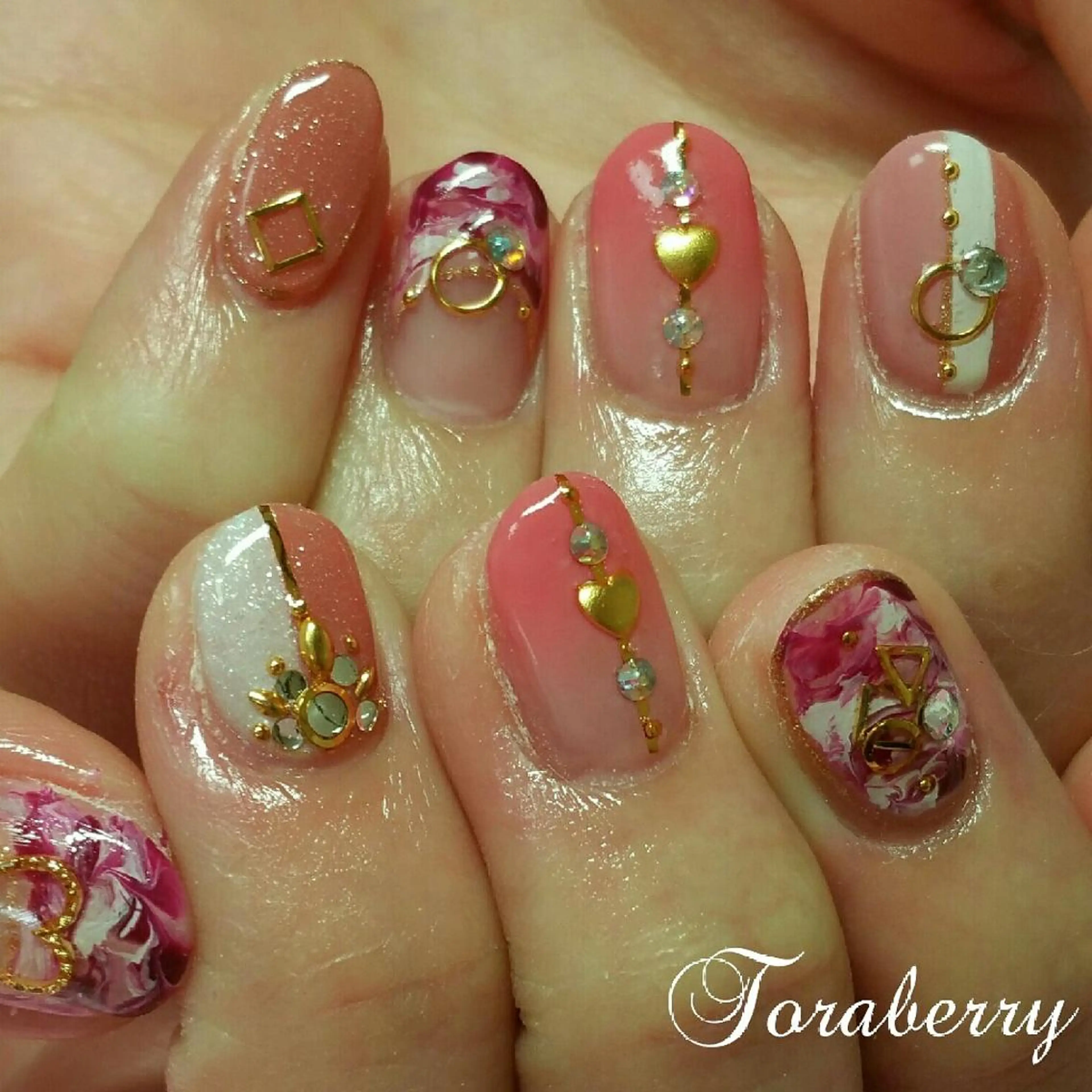 ネイル 大理石ネイル(マーブル) 持ち込み ネイリスト なつみのネイルデザイン