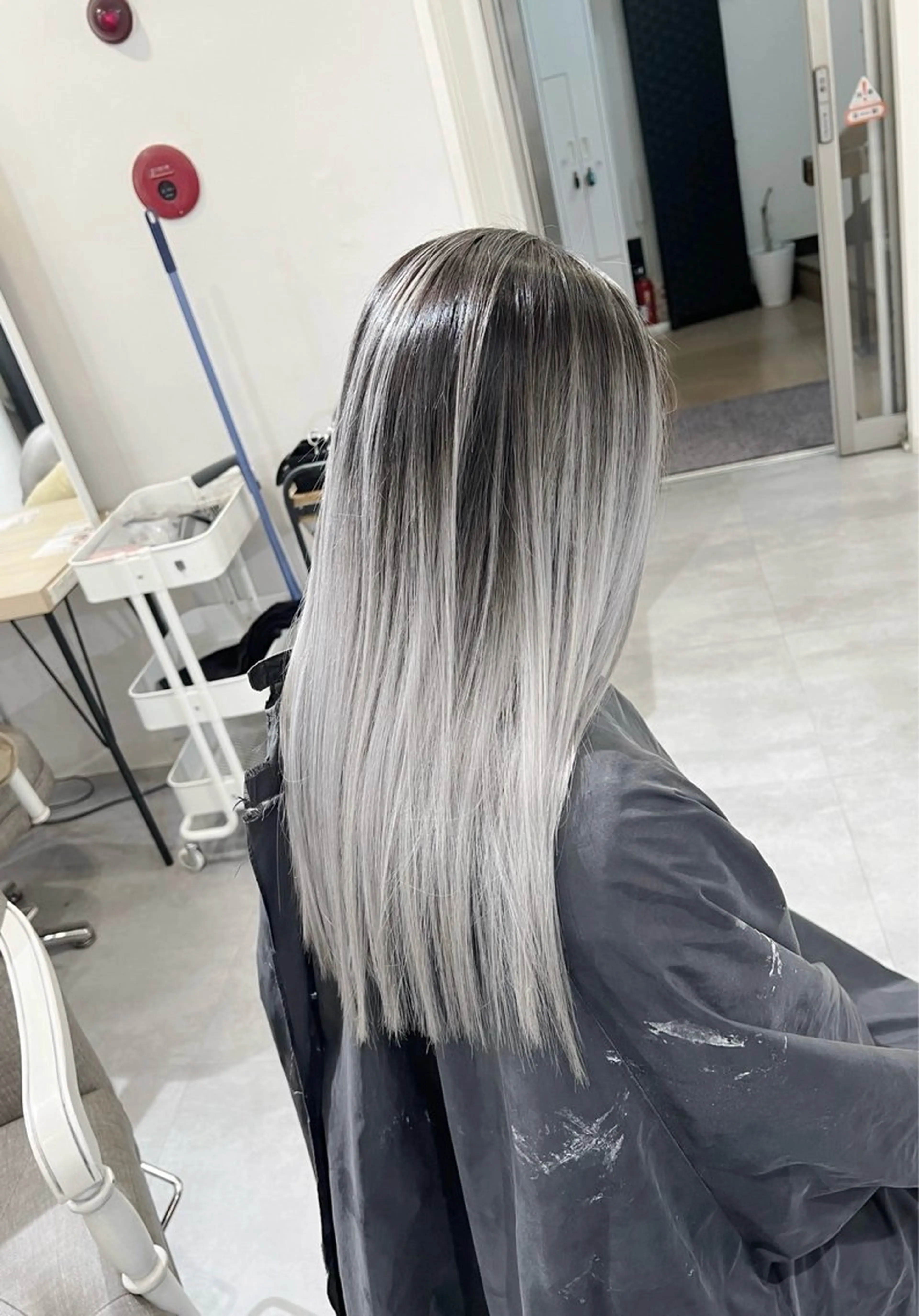 ロング カラー バレイヤージュ シルバー ホワイトシルバー レイヤーカット ヘアカラー トリートメント 指名数No.1 /NAOYAのヘアスタイル