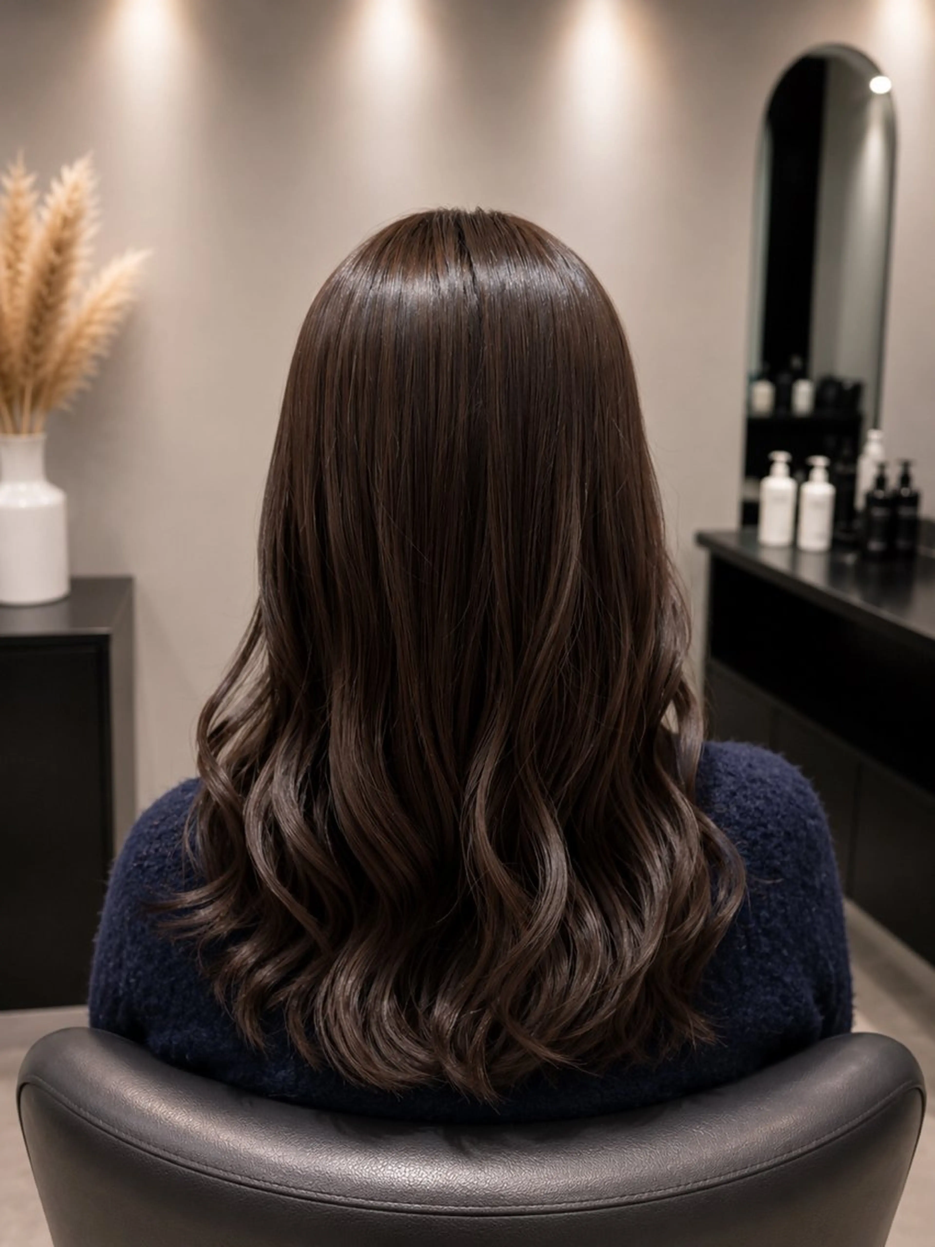 ロング パーマ カット パーマ 髪質改善 / 暖色カラー/井上未悠のヘアスタイル