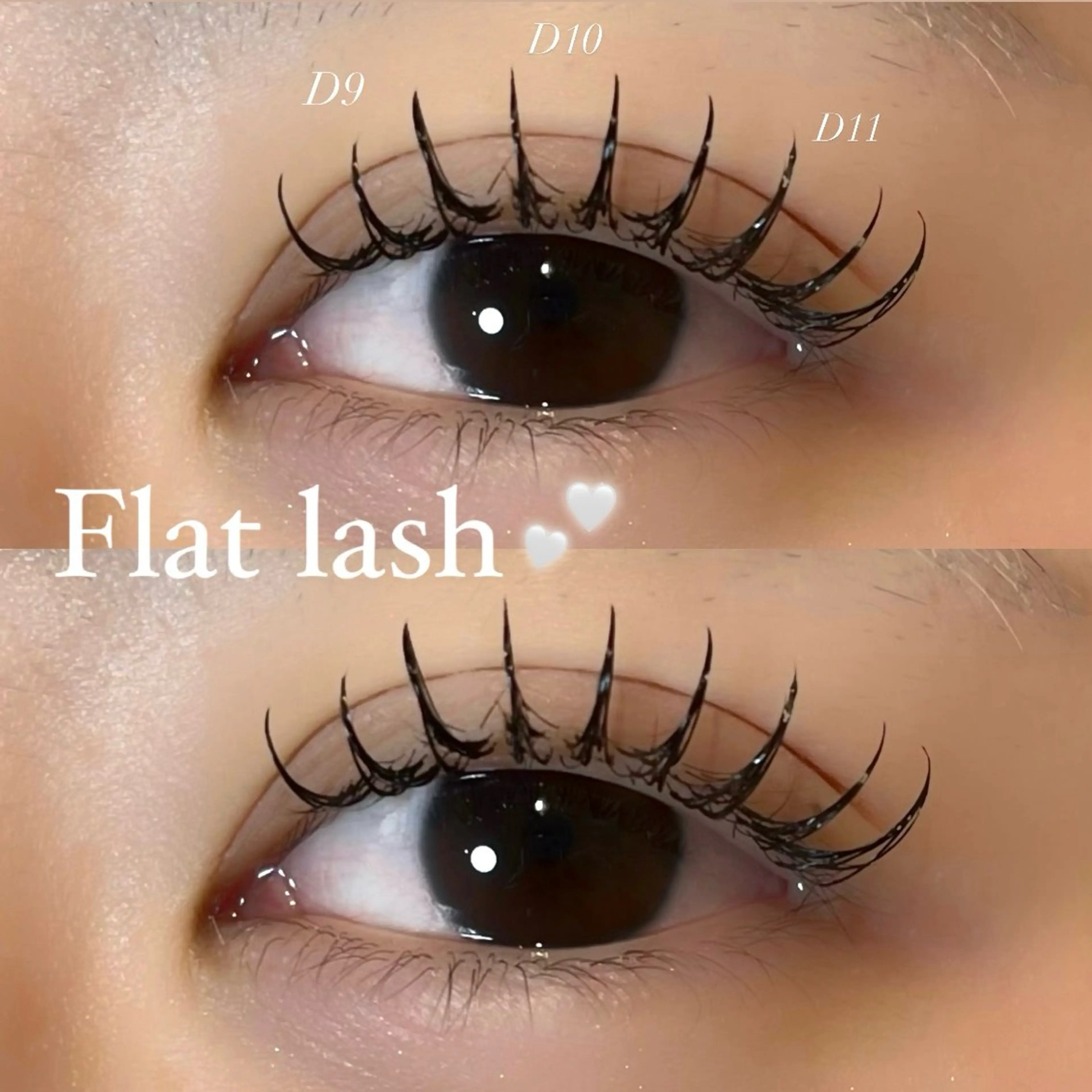 マツエク・マツパ 束感まつ毛 Dカール フラットラッシュ マツエク 𝐞𝐢𝐠𝐡𝐭 nanako ♡ྀིのマツエク・マツパデザイン
