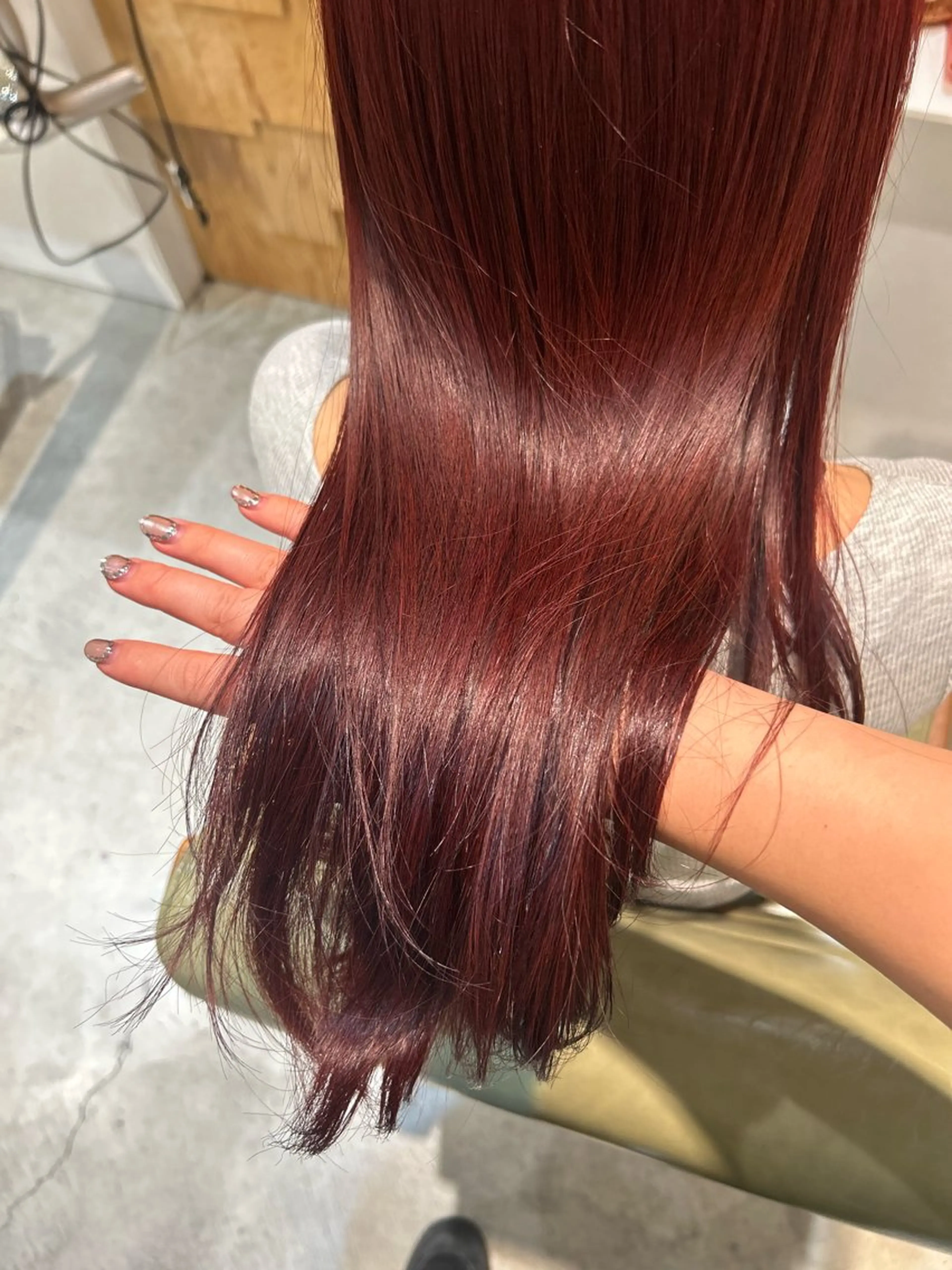 セミロング カラー パーマ ヘアカラー トリートメント レイヤー/透明感/ ブリーチなし/わかなのヘアスタイル