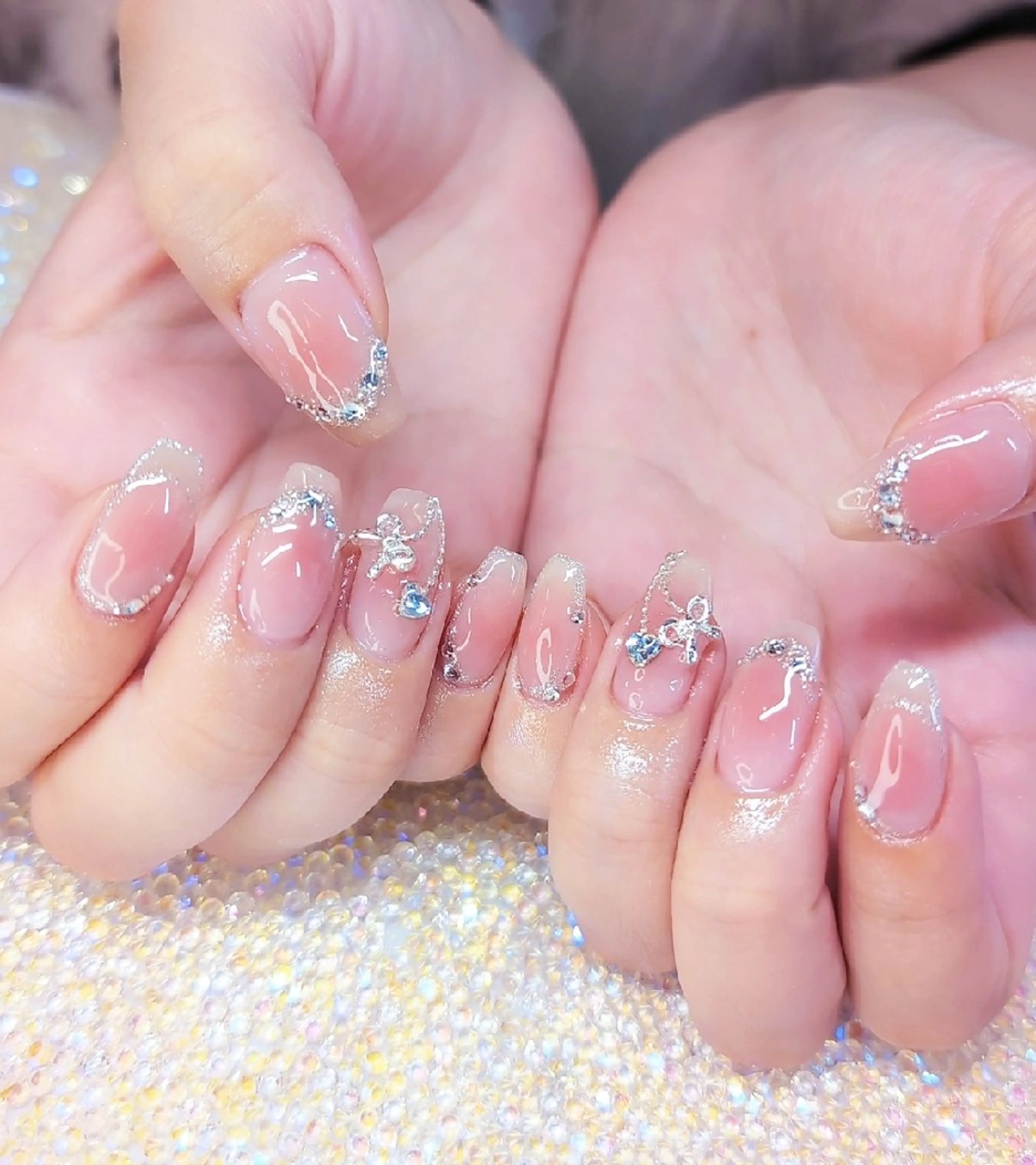ネイル 長さ出し ジェルネイル 韓国ネイル マグネットネイル ニュアンスネイル ハンドネイル I LOVE ME NAIL.｡.:*♡のネイルデザイン
