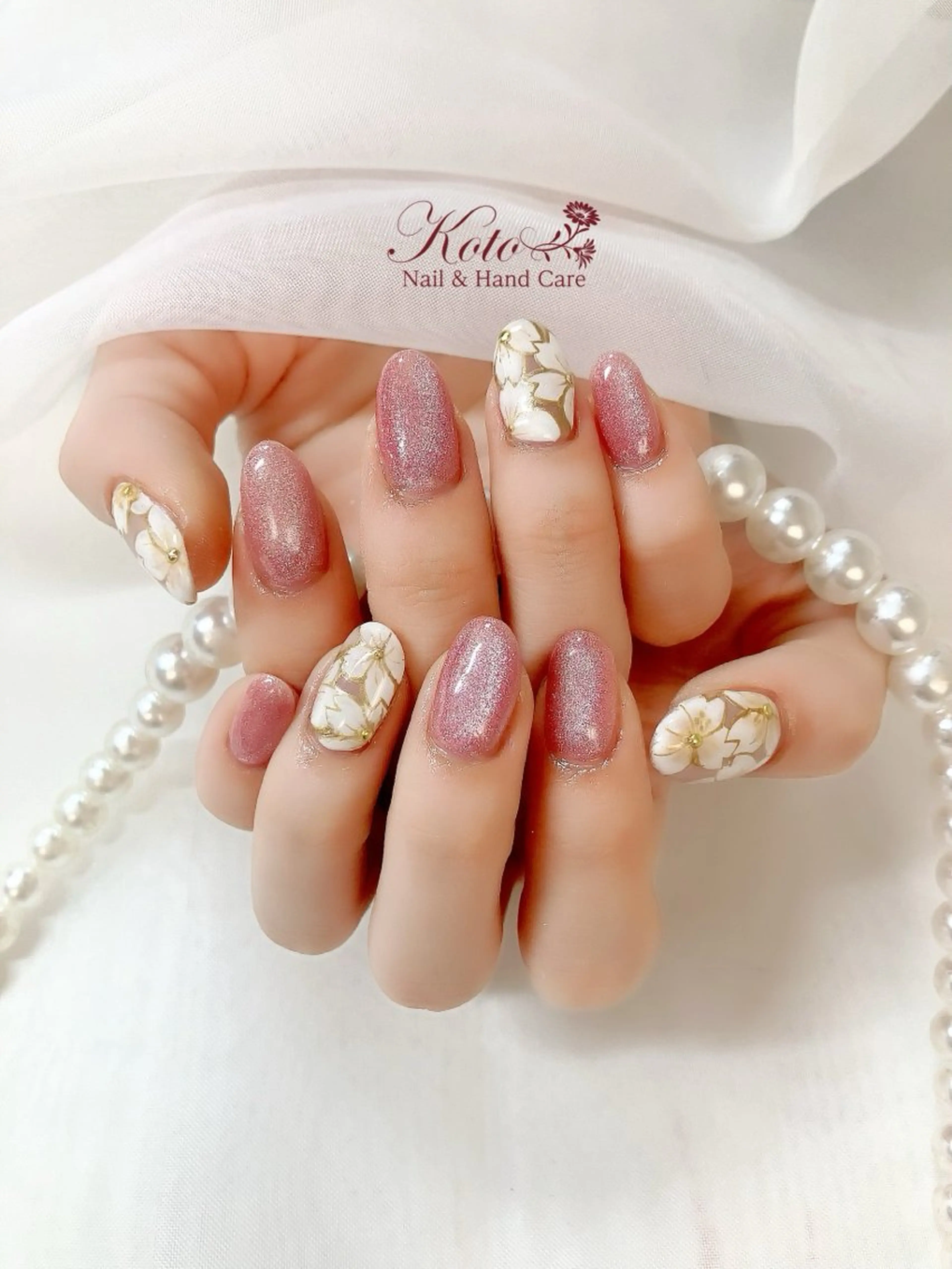 ネイル 成人式 長さ出し ジェルネイル 持ち込み ニュアンスネイル ハンドネイル Nail Salon KOTOのネイルデザイン