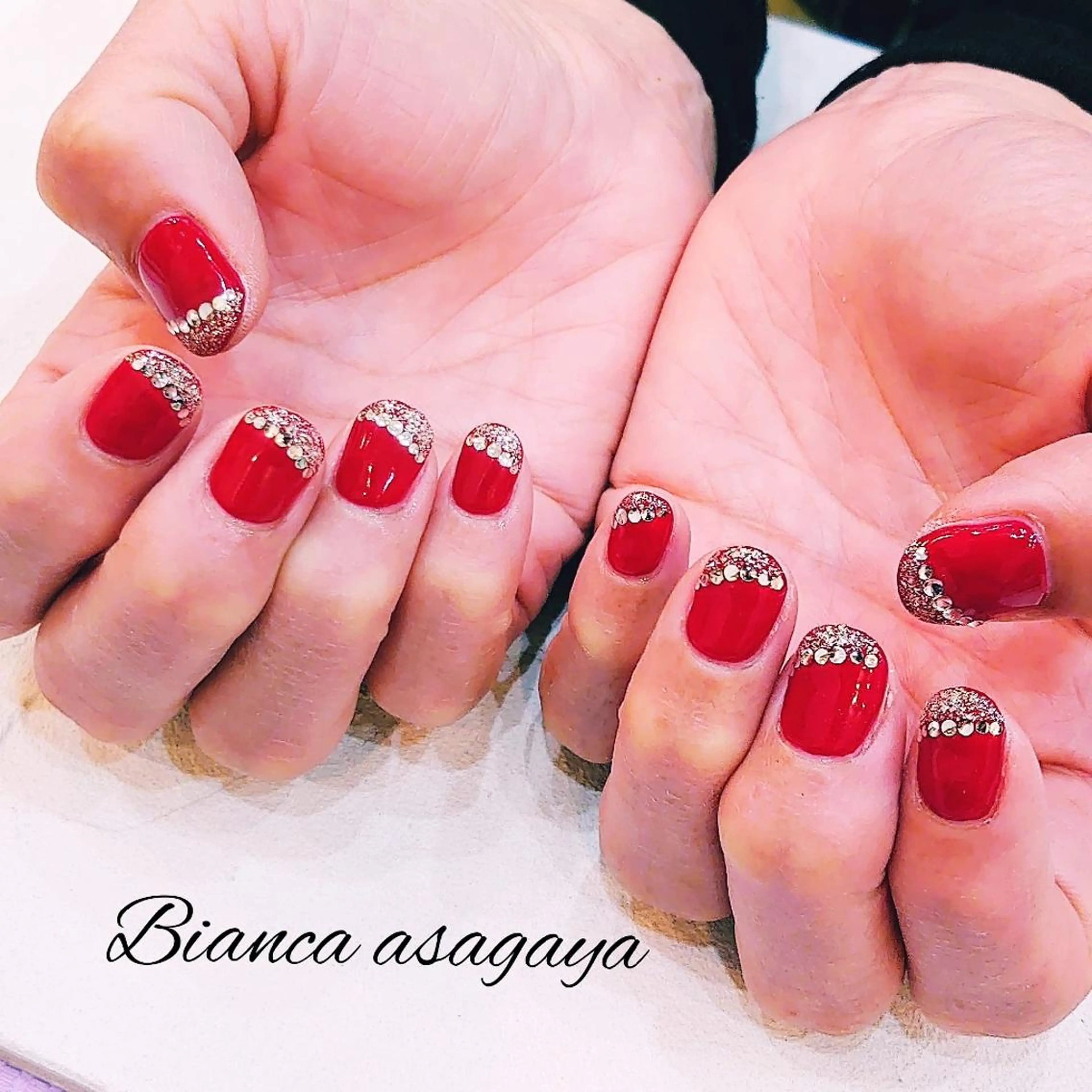 ネイル フレンチネイル ジェルネイル 韓国ネイル ラメ(グリッター) ミラーネイル Bianca TANAKAのネイルデザイン