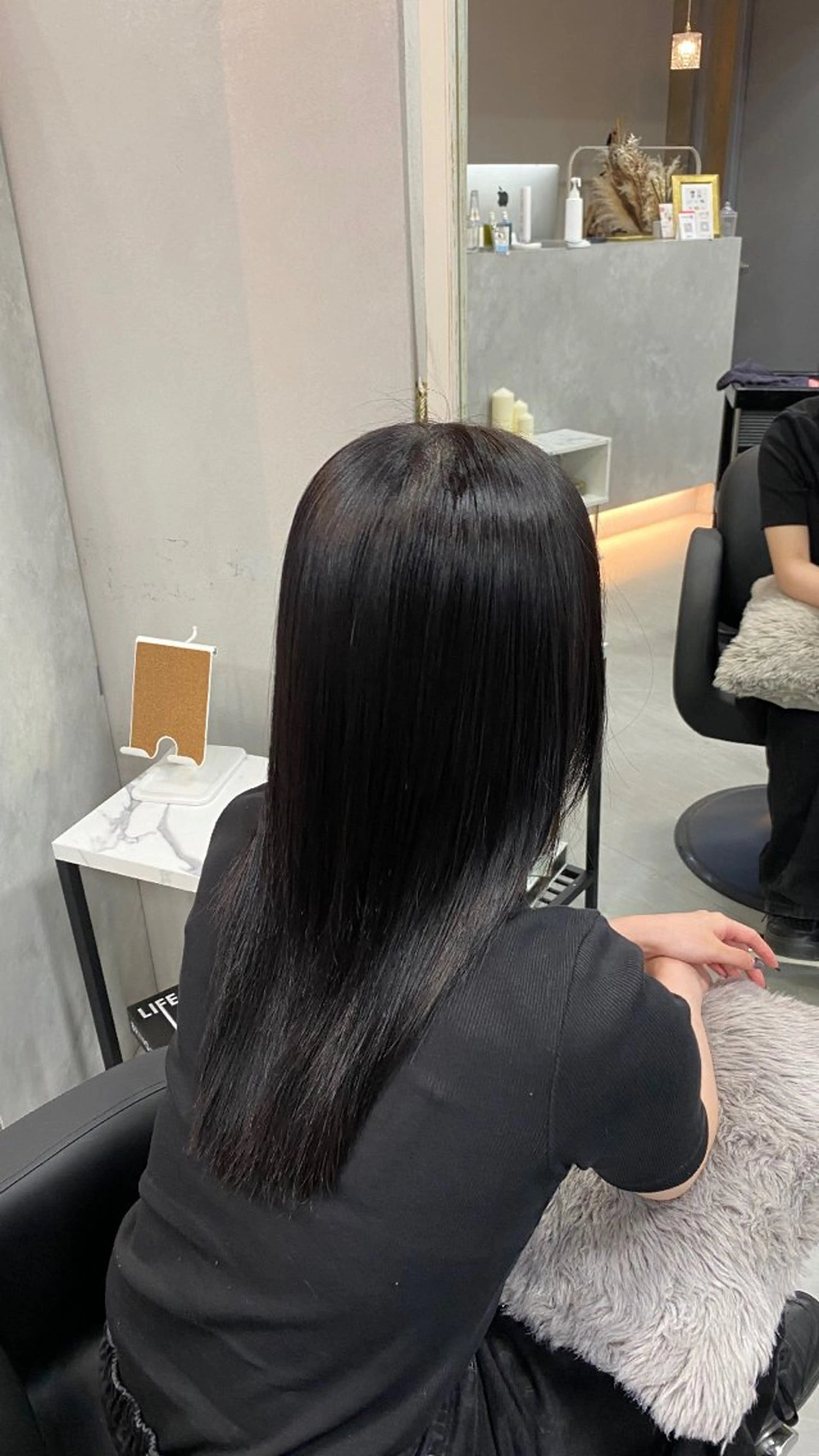 カラー 黒髪 ブルーカラー ブルーブラック ‎XELM高崎‎‎‎ ‎‎🤍Kyoka‎のヘアスタイル