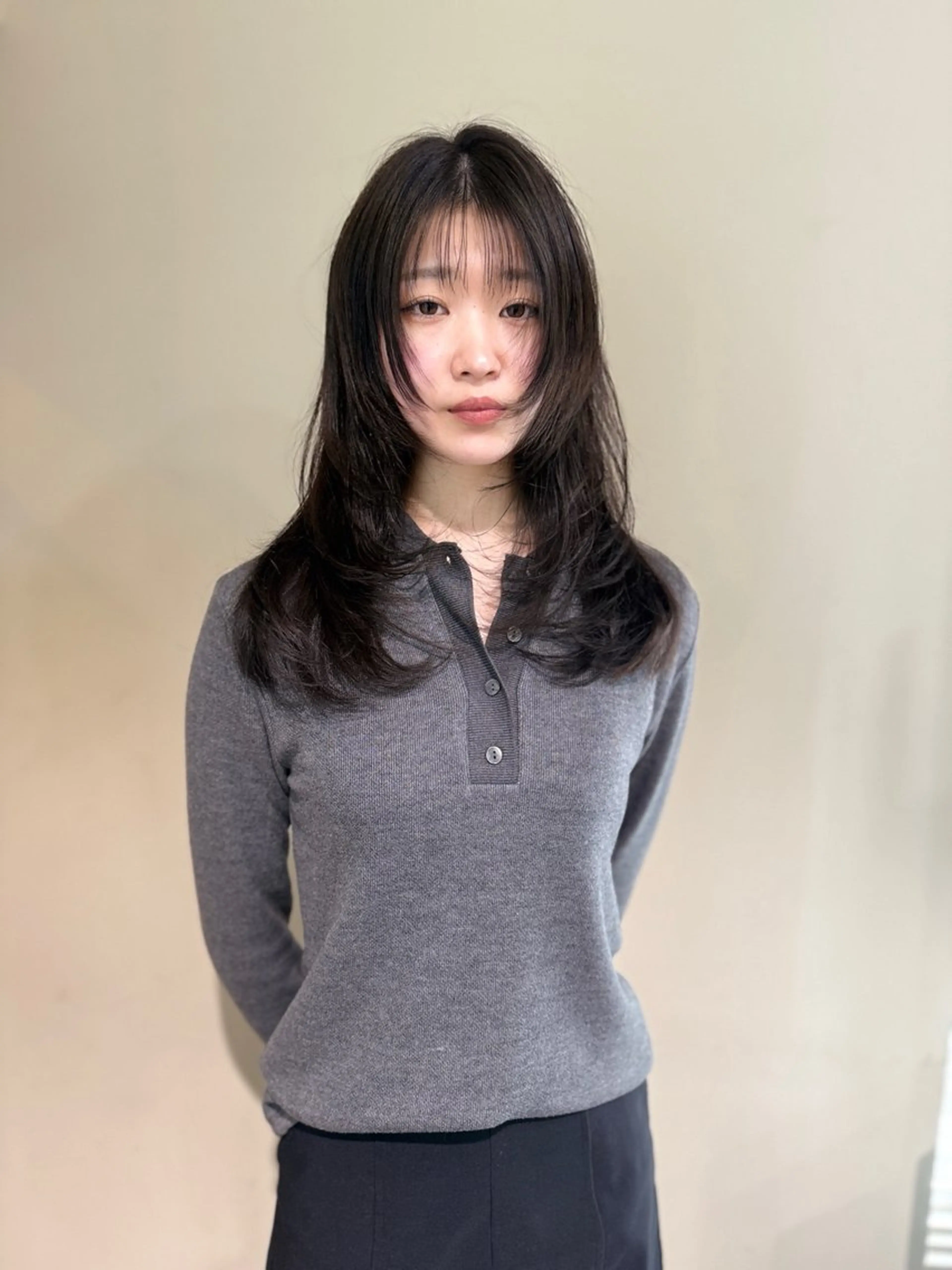 ロング カラー アディクシーカラー バレイヤージュ ブリーチ デザインカラー ダブルカラー カット ヘアカラー トリートメント opus 店長大和 レイヤー/赤み消しのヘアスタイル