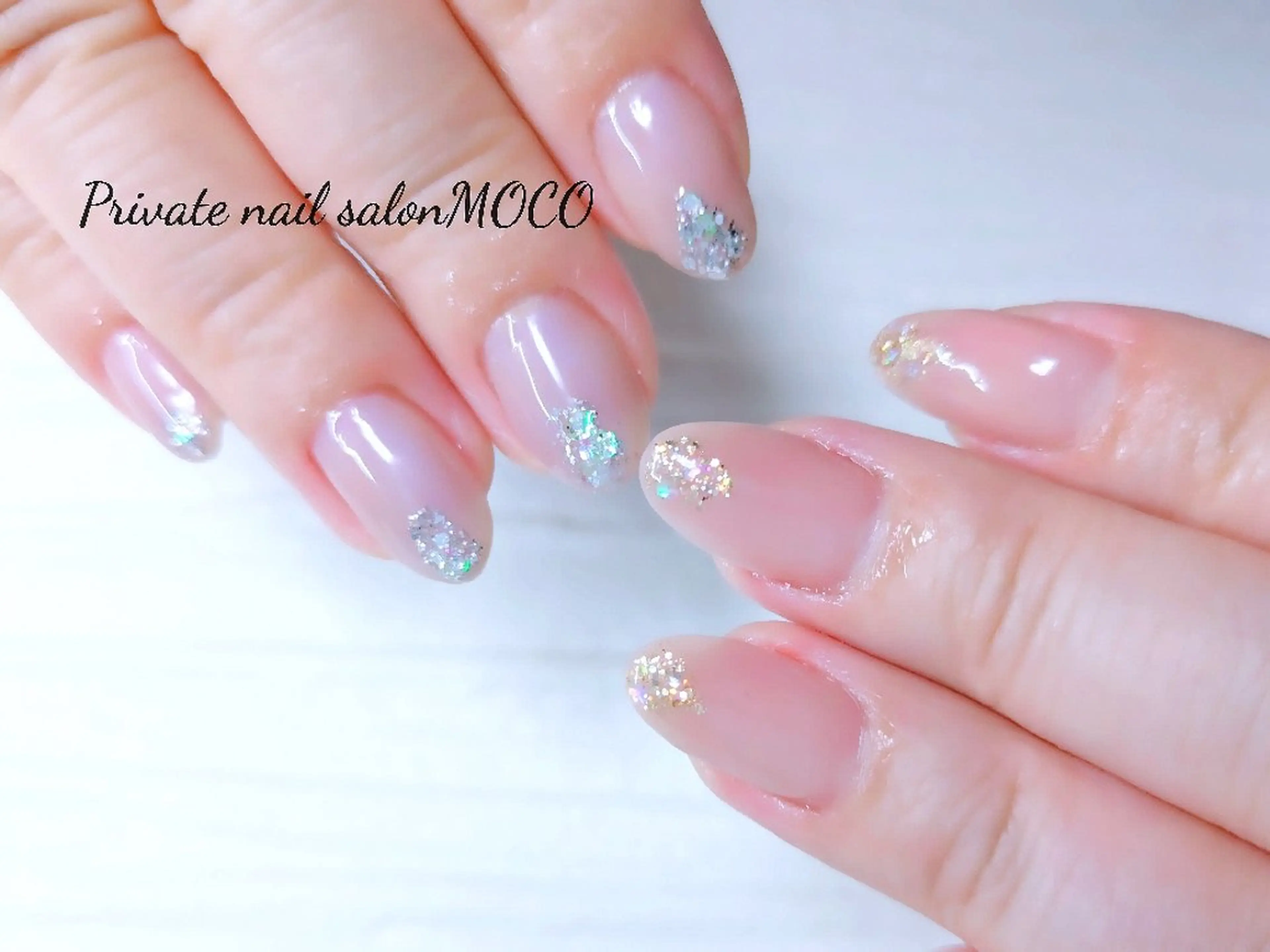 ネイル ラメ(グリッター) ワンカラーネイル プライベートサロン MOCOのネイルデザイン