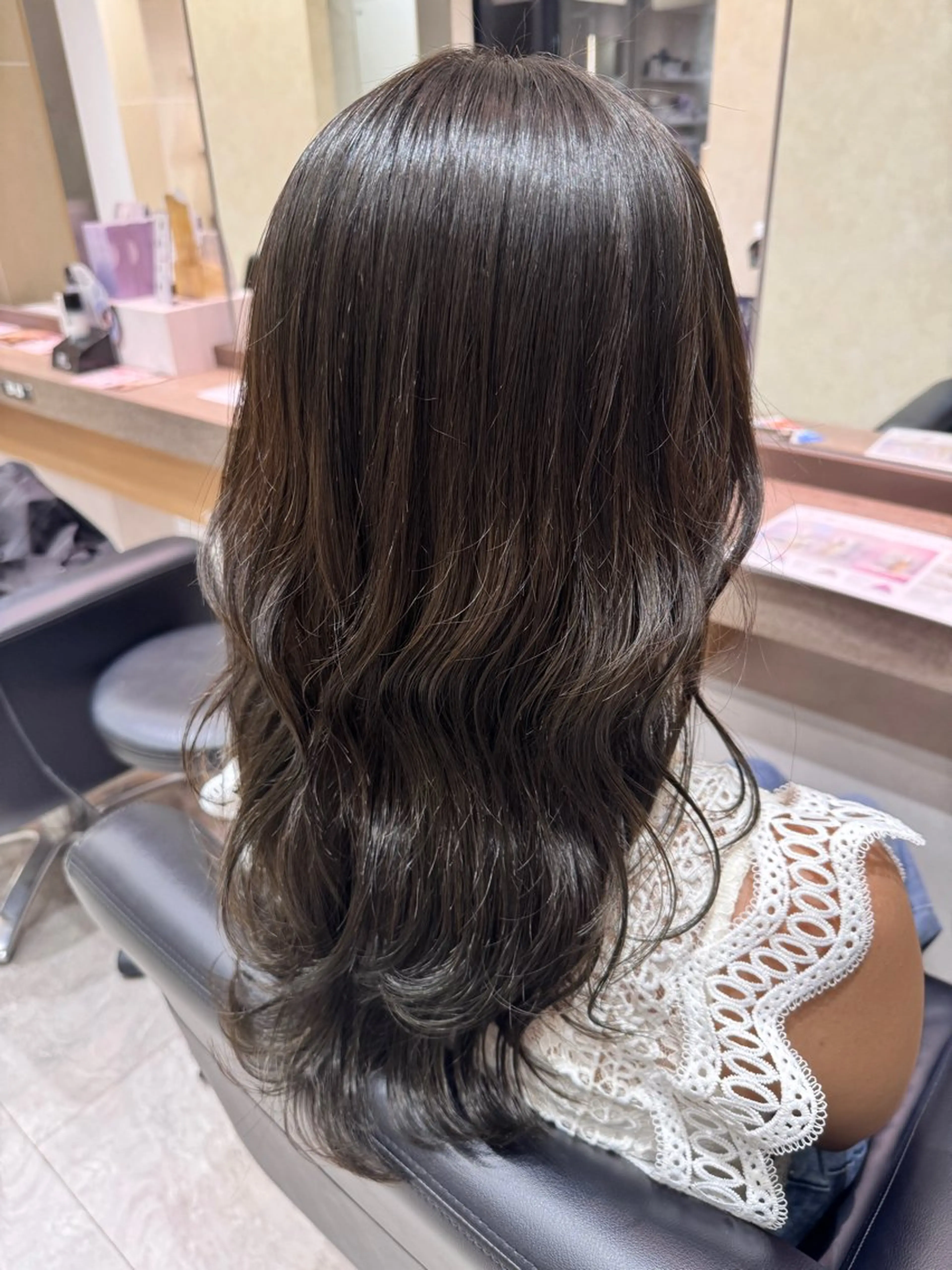 ロング カラー グレージュ オリーブグレージュ オリーブグレー ヘアカラー トリートメント sakura❀/板橋 モデル募集中🪄︎︎のヘアスタイル