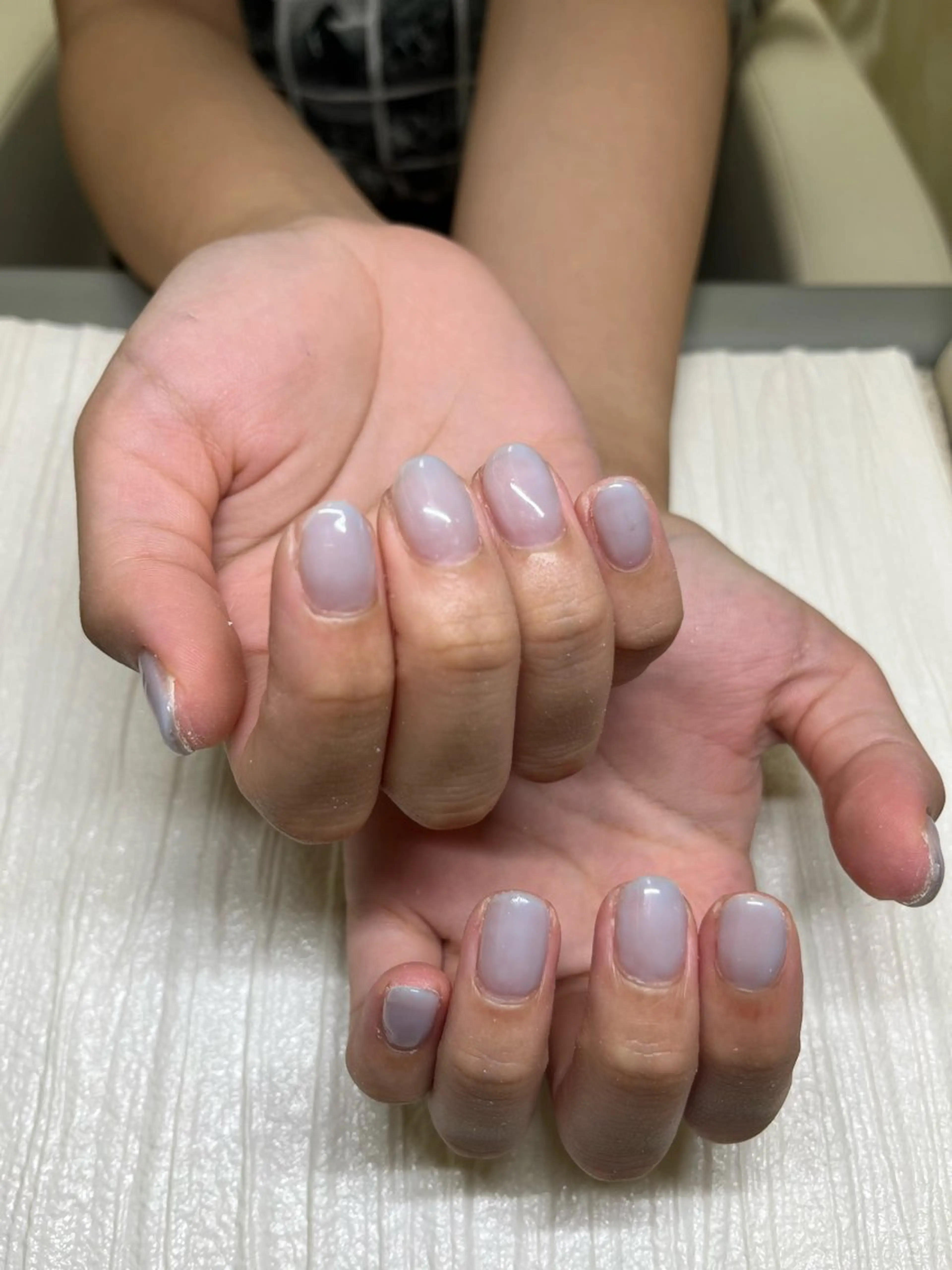 ネイル ブルー オフィスネイル ワンカラーネイル シンプルネイル 夏ネイル chai 上本町 sakuraのネイルデザイン