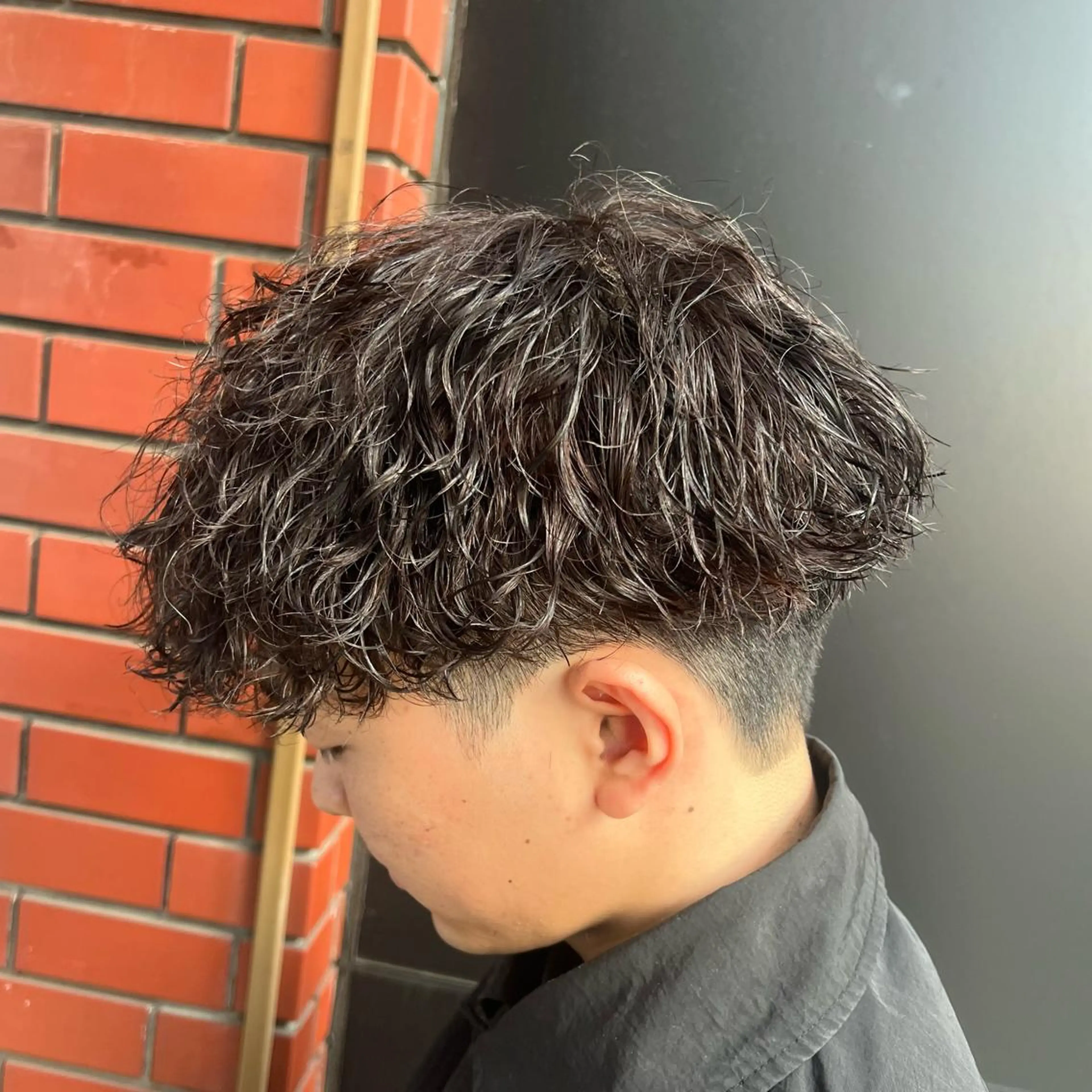 ショート パーマ メンズ マッシュ 波巻きパーマ 柏メンズカットパーマ NO.1タイチのヘアスタイル