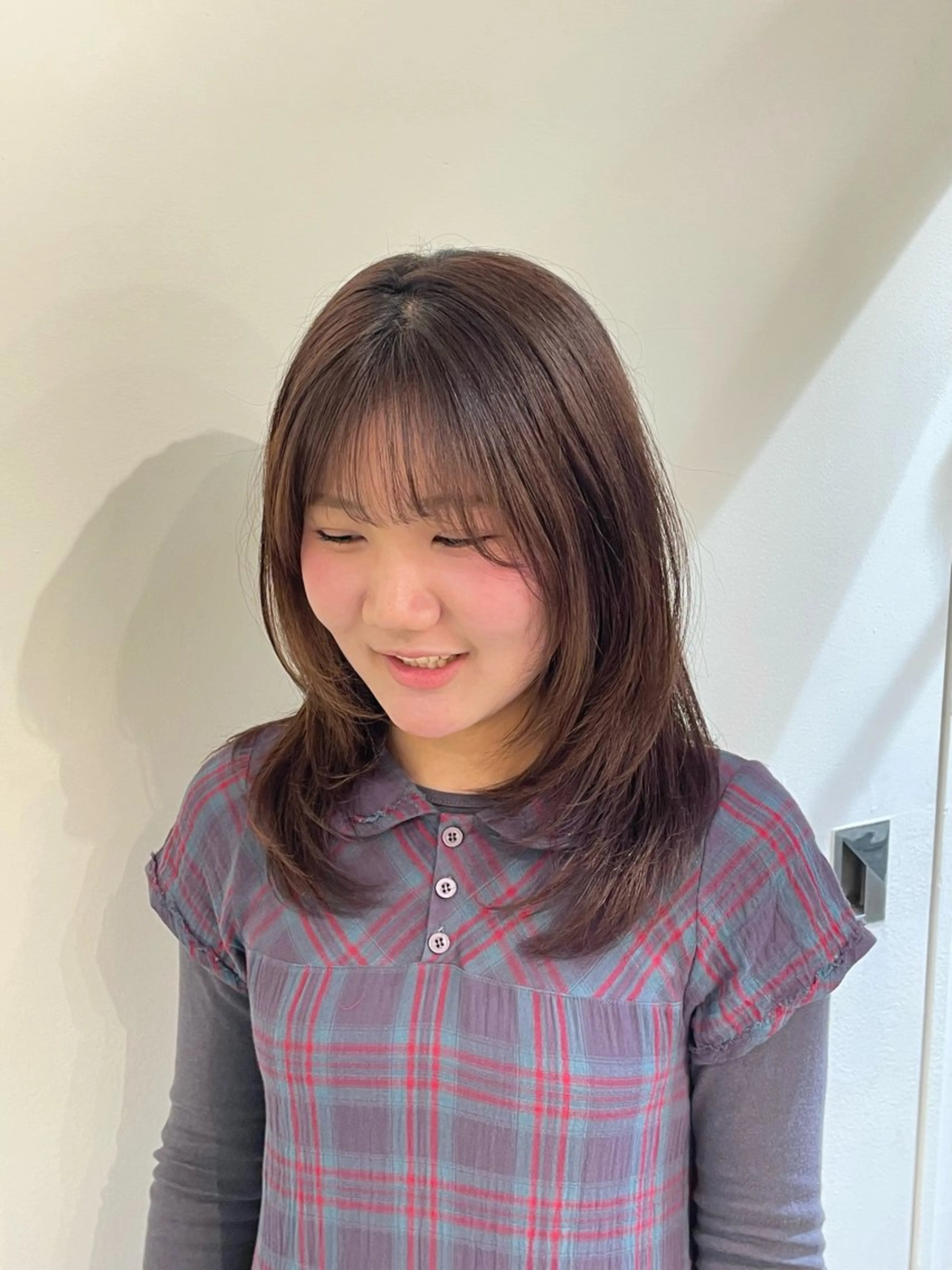 ミディアム カット なつき🌱ボブ 🤎レイヤーボブのヘアスタイル