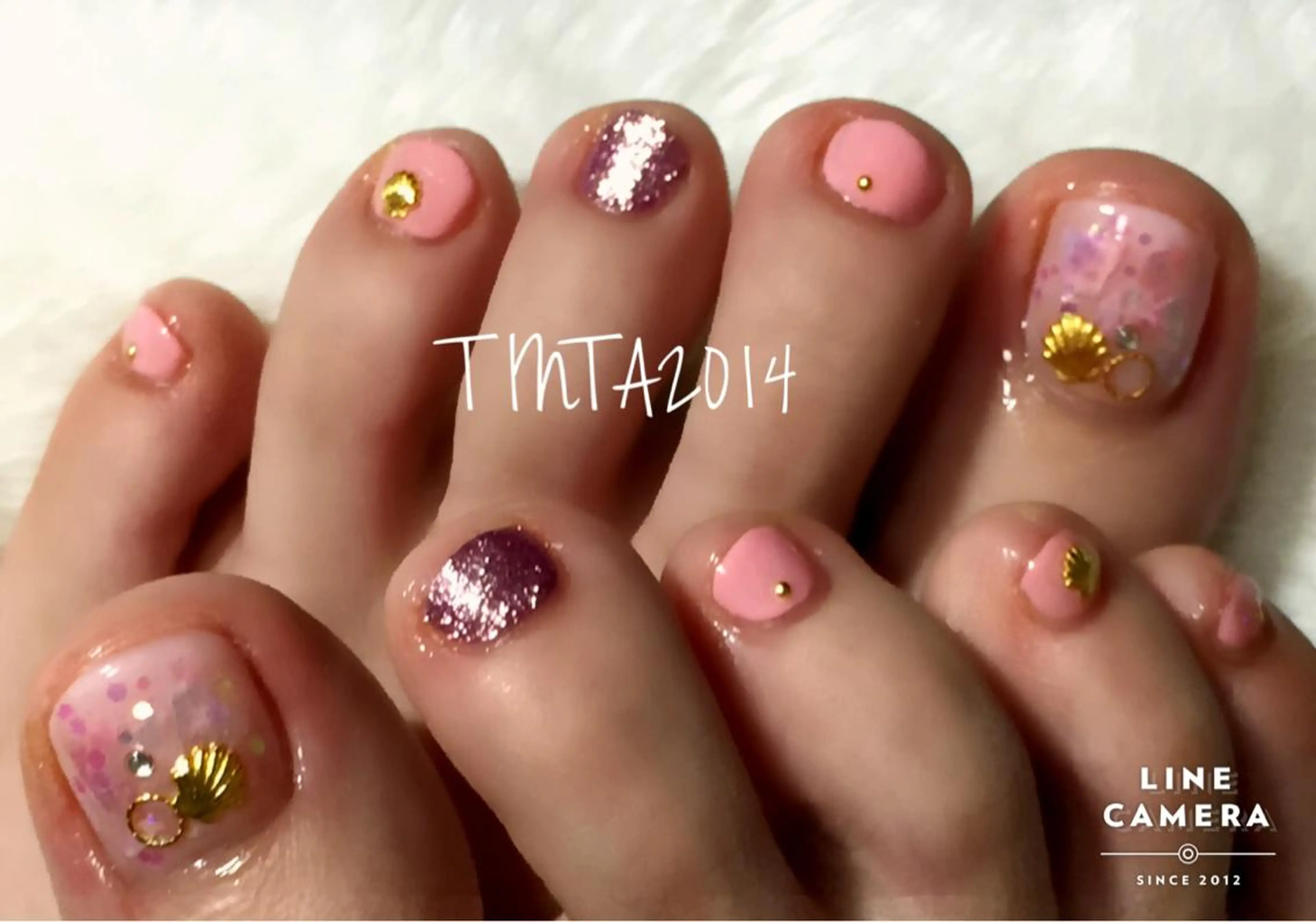 ネイル フットネイル ピンク ネイルサロン ティンタ所属・馬場 典子のネイルデザイン