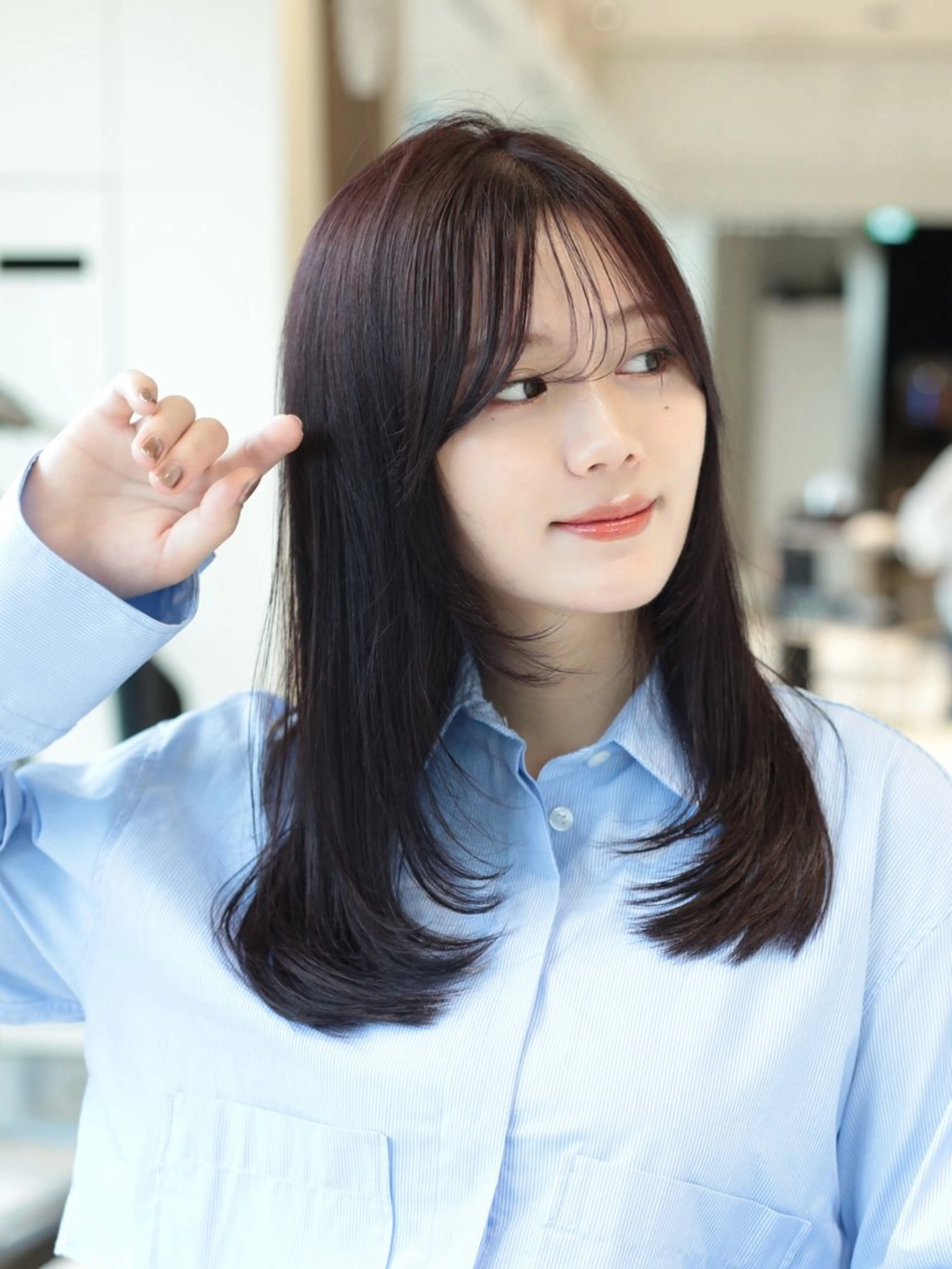 セミロング カラー レイヤーカット 似合わせカット レイヤー/顔周り /透明感🩶高橋大のヘアスタイル