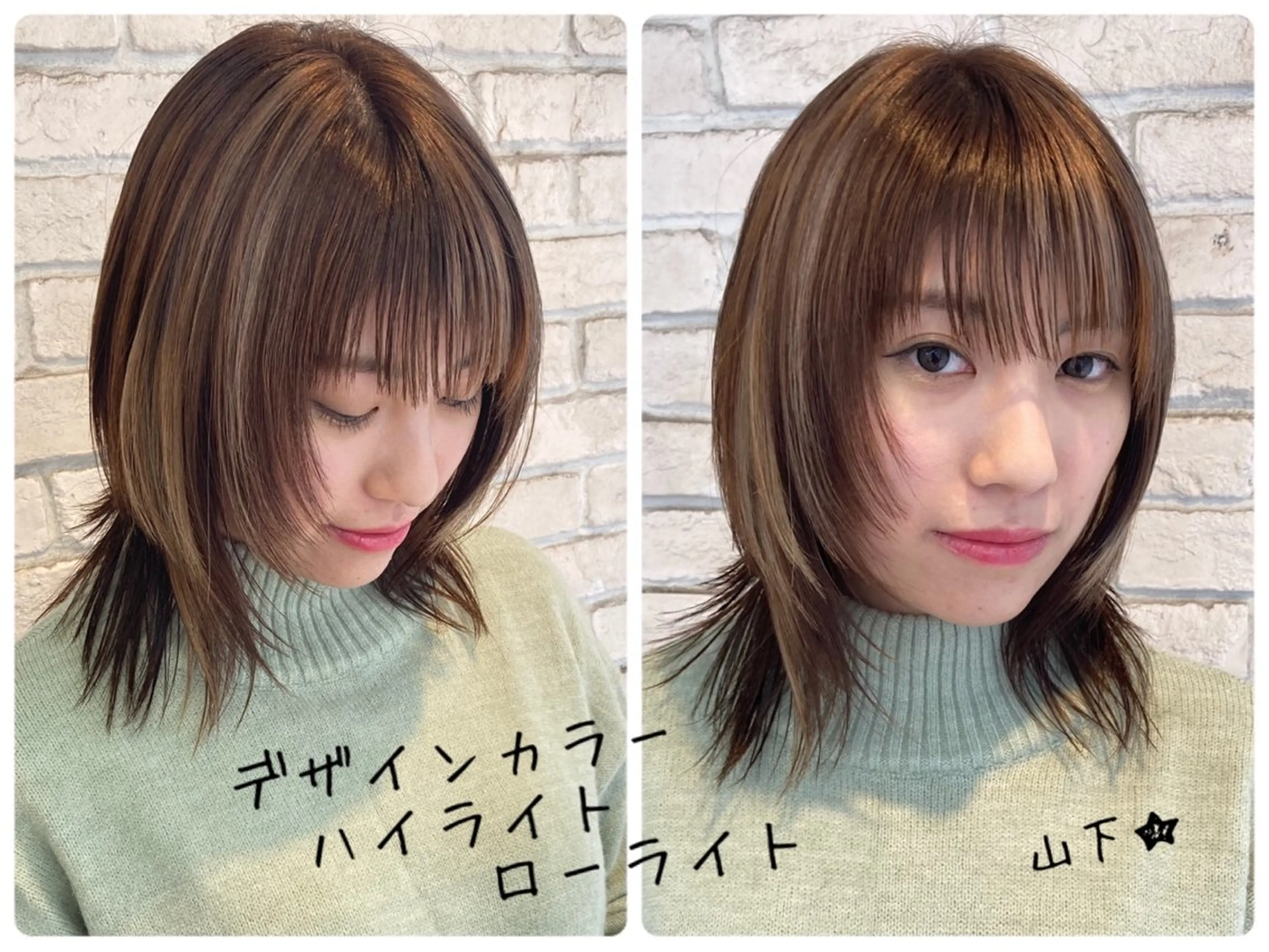 ミディアム あやかショート 白髪ぼかしのヘアスタイル