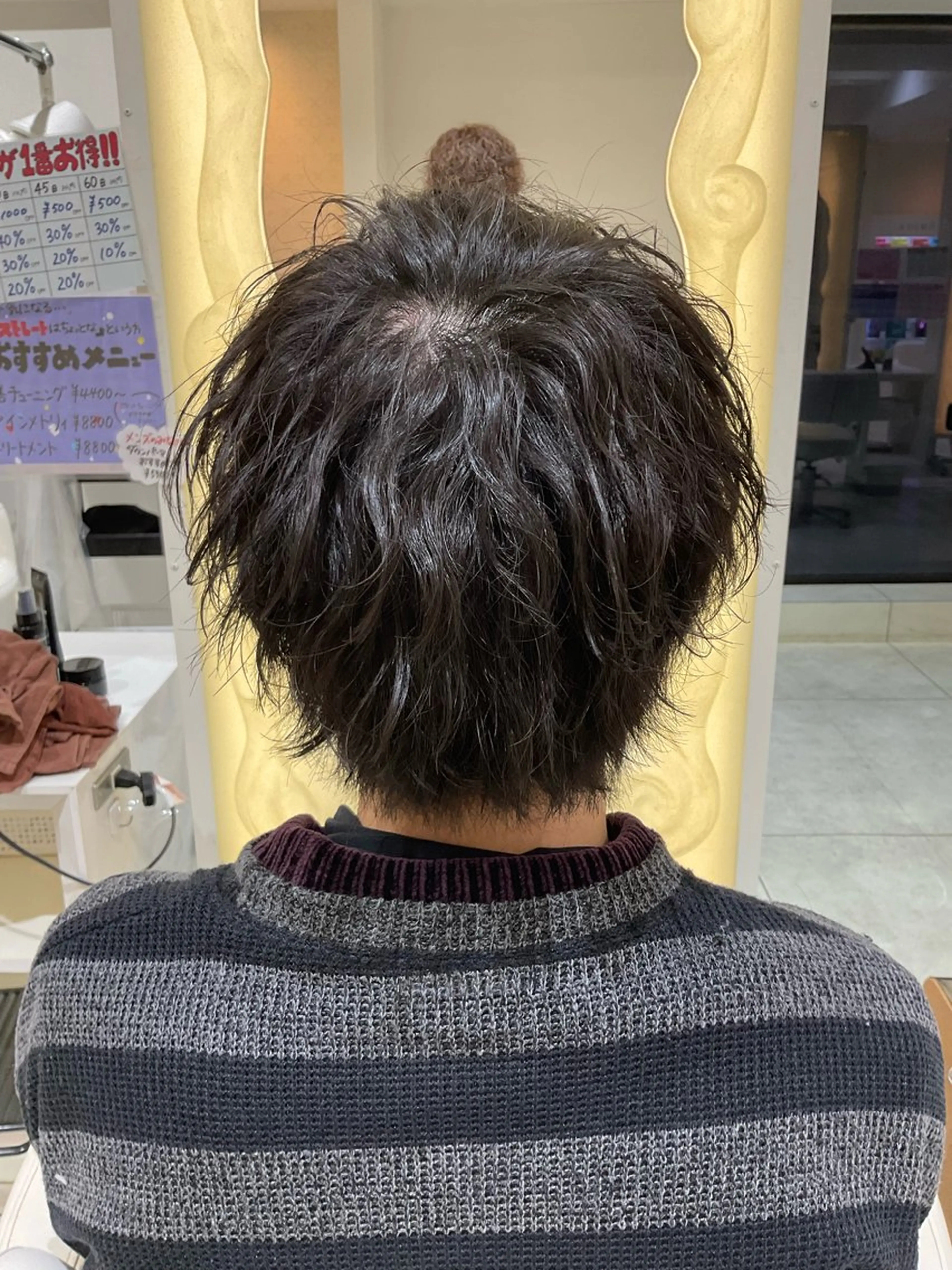 パーマ メンズ 波巻きパーマ 稲村 直也のヘアスタイル