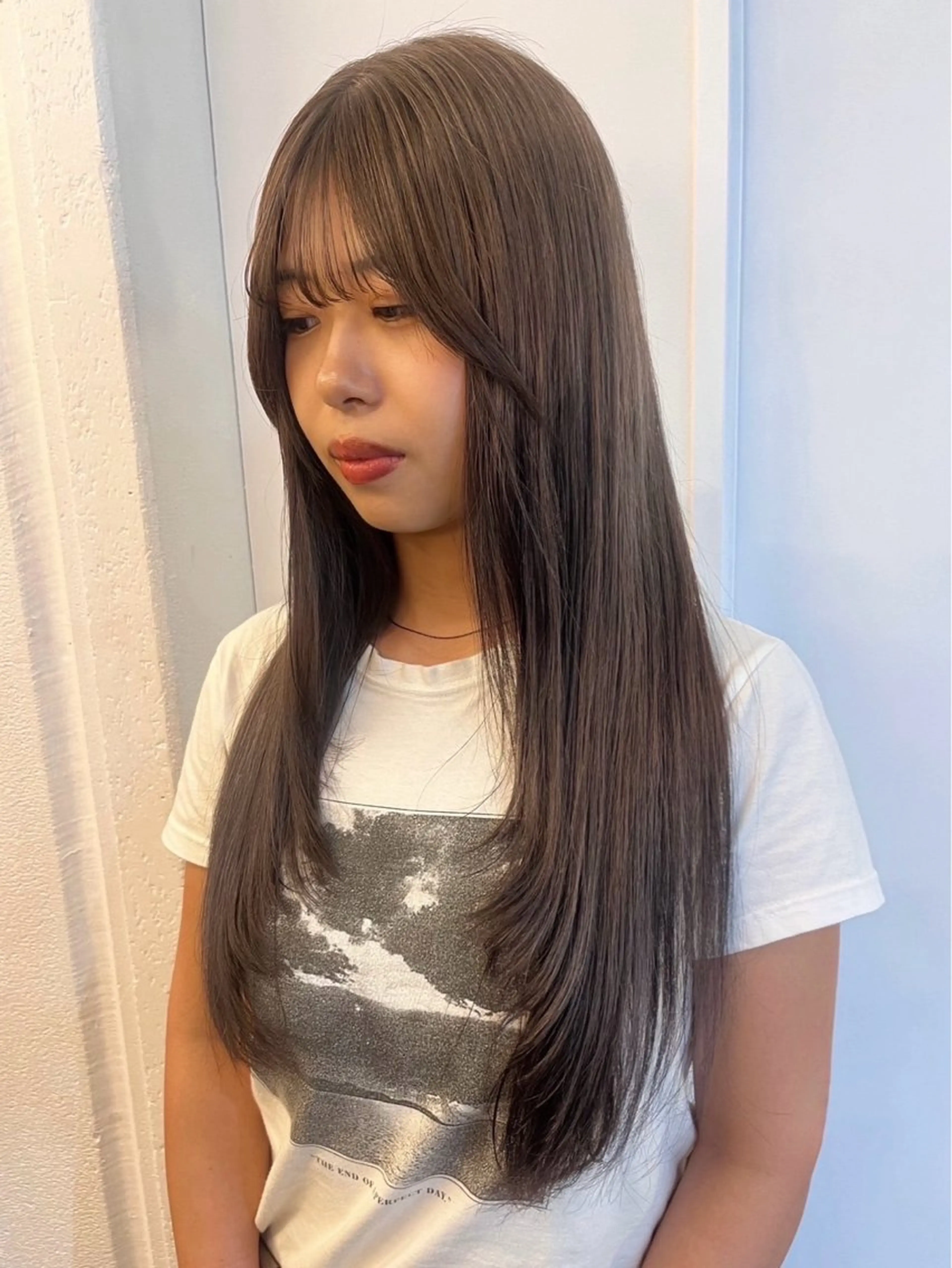 ロング カラー グレージュ レイヤーカット/韓国 ヘア/ honokaのヘアスタイル