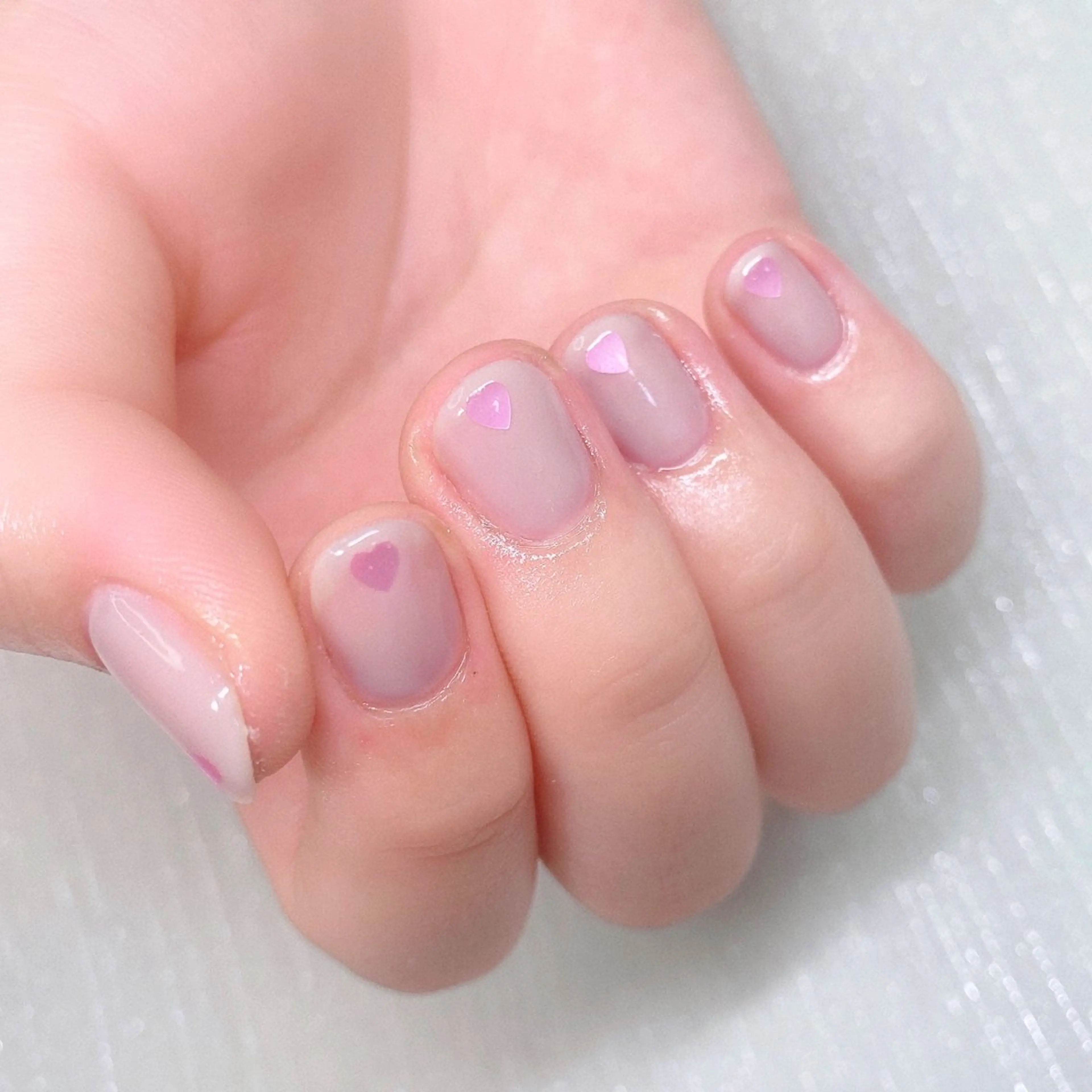 ネイル 長さ出し ハート ハンドネイル Nailist suzuのネイルデザイン