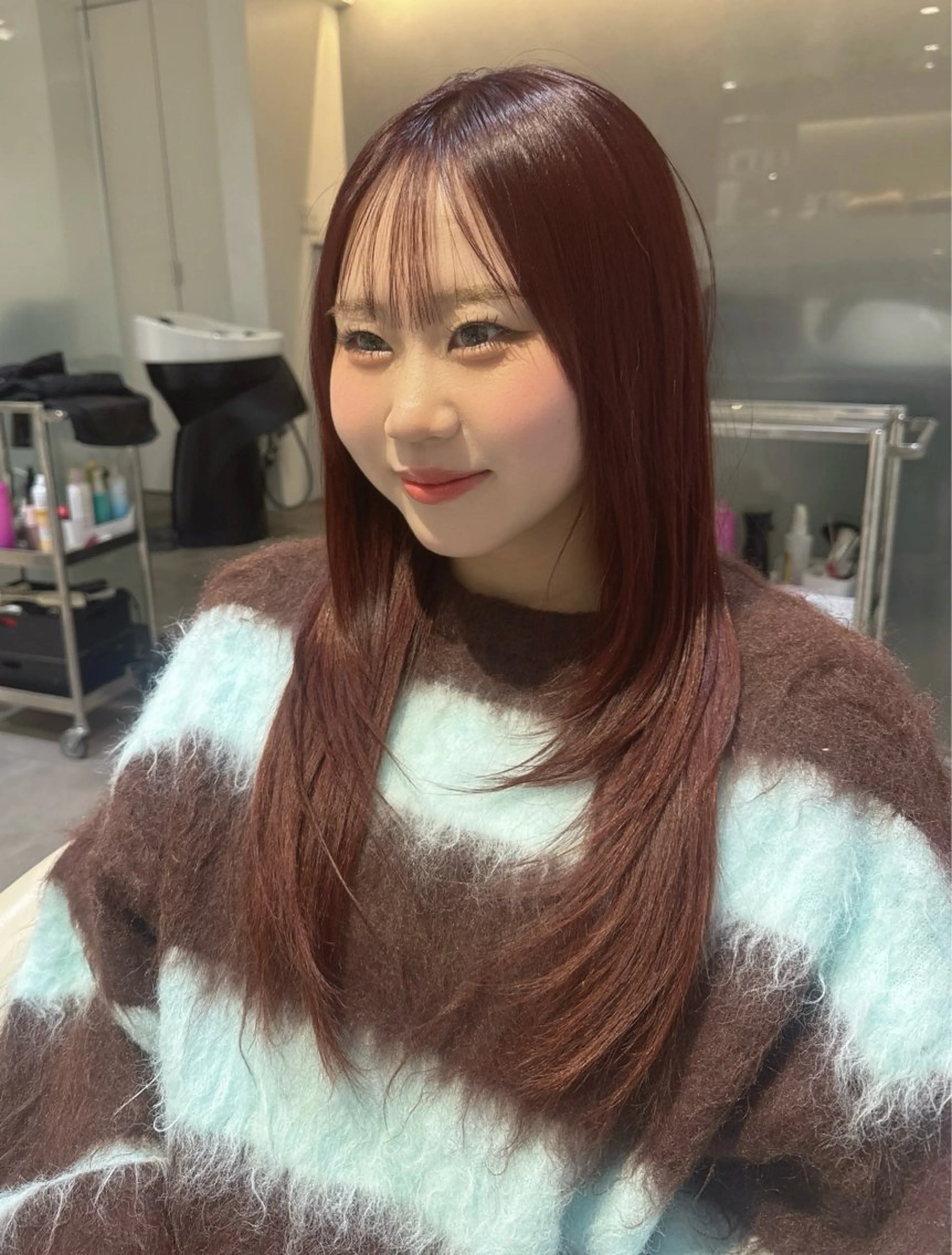 ロング カラー 透明感カラー レッドカラー ハッシュカット レイヤーカット カット ヘアカラー トリートメント 💎透明感カラー特化 💎TAISEIのヘアスタイル