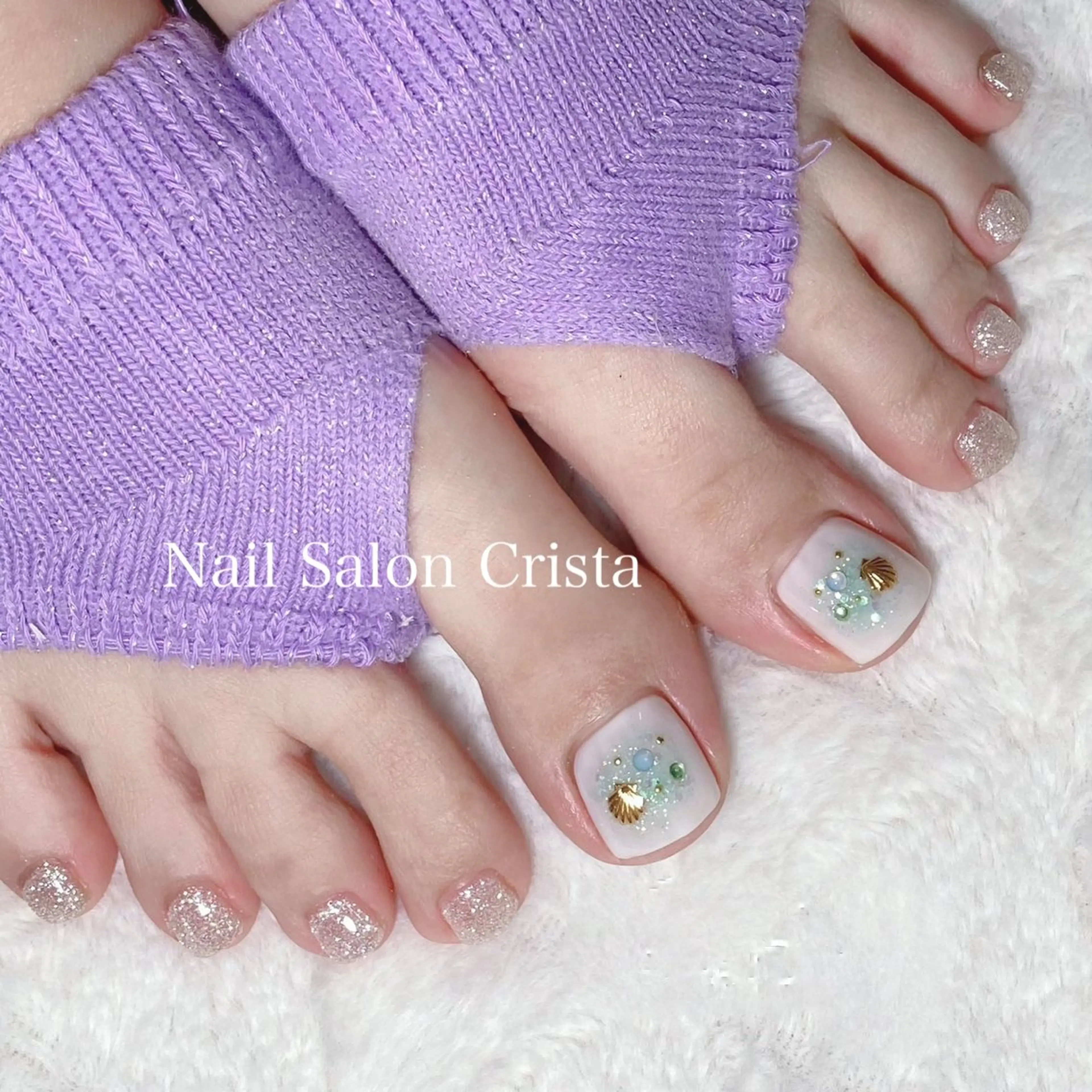 ネイル フットネイル ジェルネイル パラジェル CRISTA MOMOのネイルデザイン