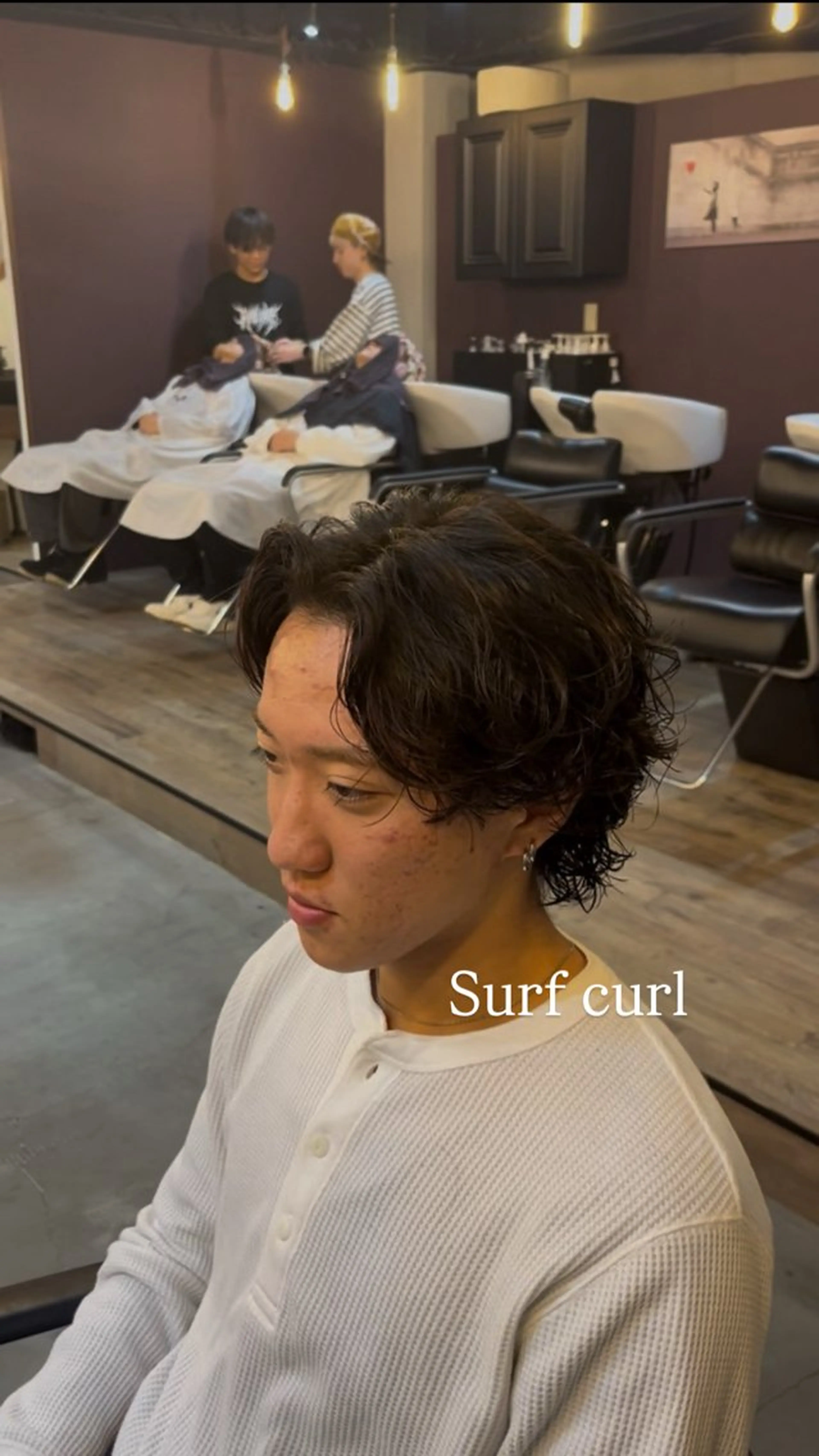 ミディアム パーマ メンズ カット パーマ 海外風メンズ🇺🇸 💈N.Yuto💈の眉毛・アイブロウイメージ