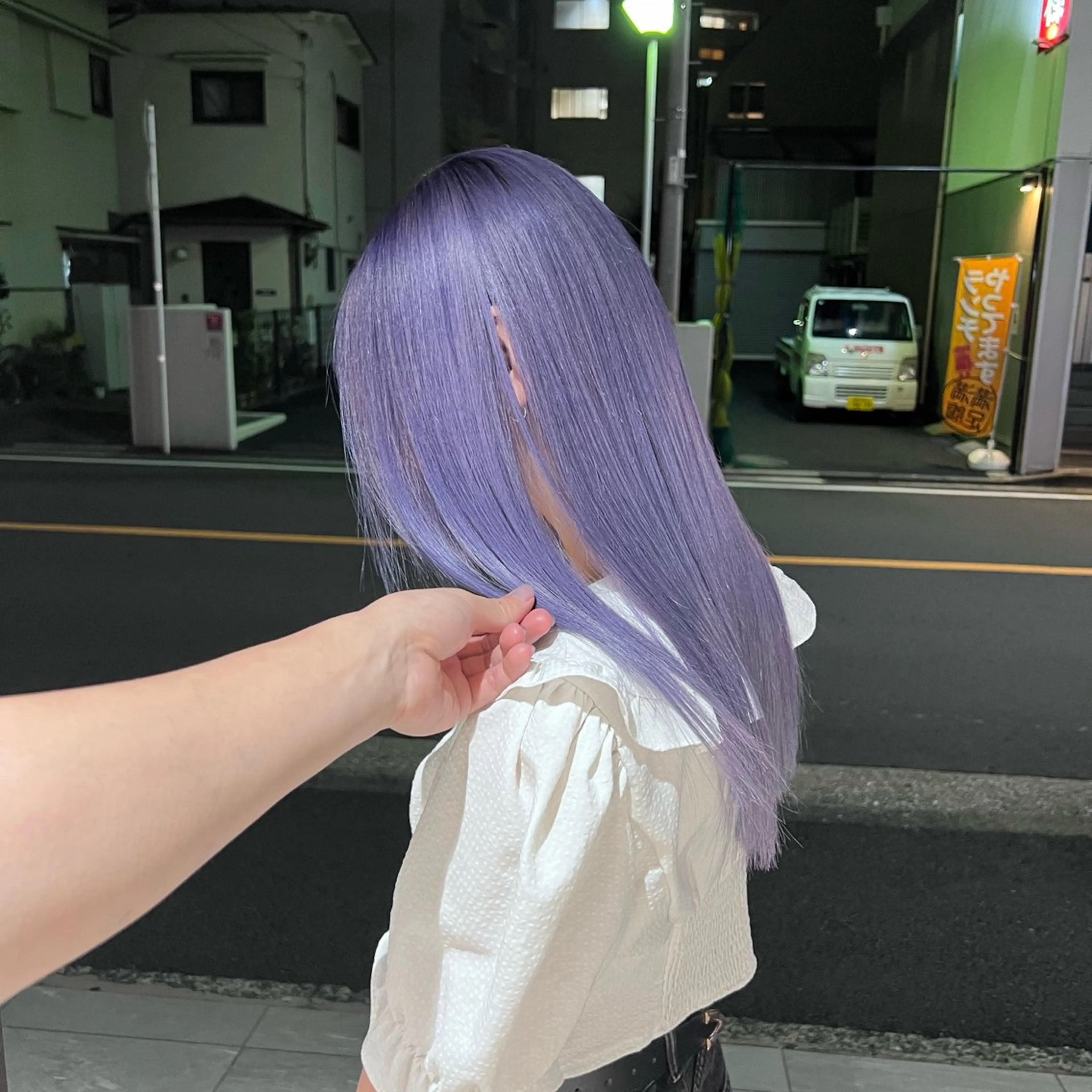 ロング カラー バイオレットカラー ヘアカラー トリートメント ムラ修正💎 艶髪ハイトーン💎のヘアスタイル