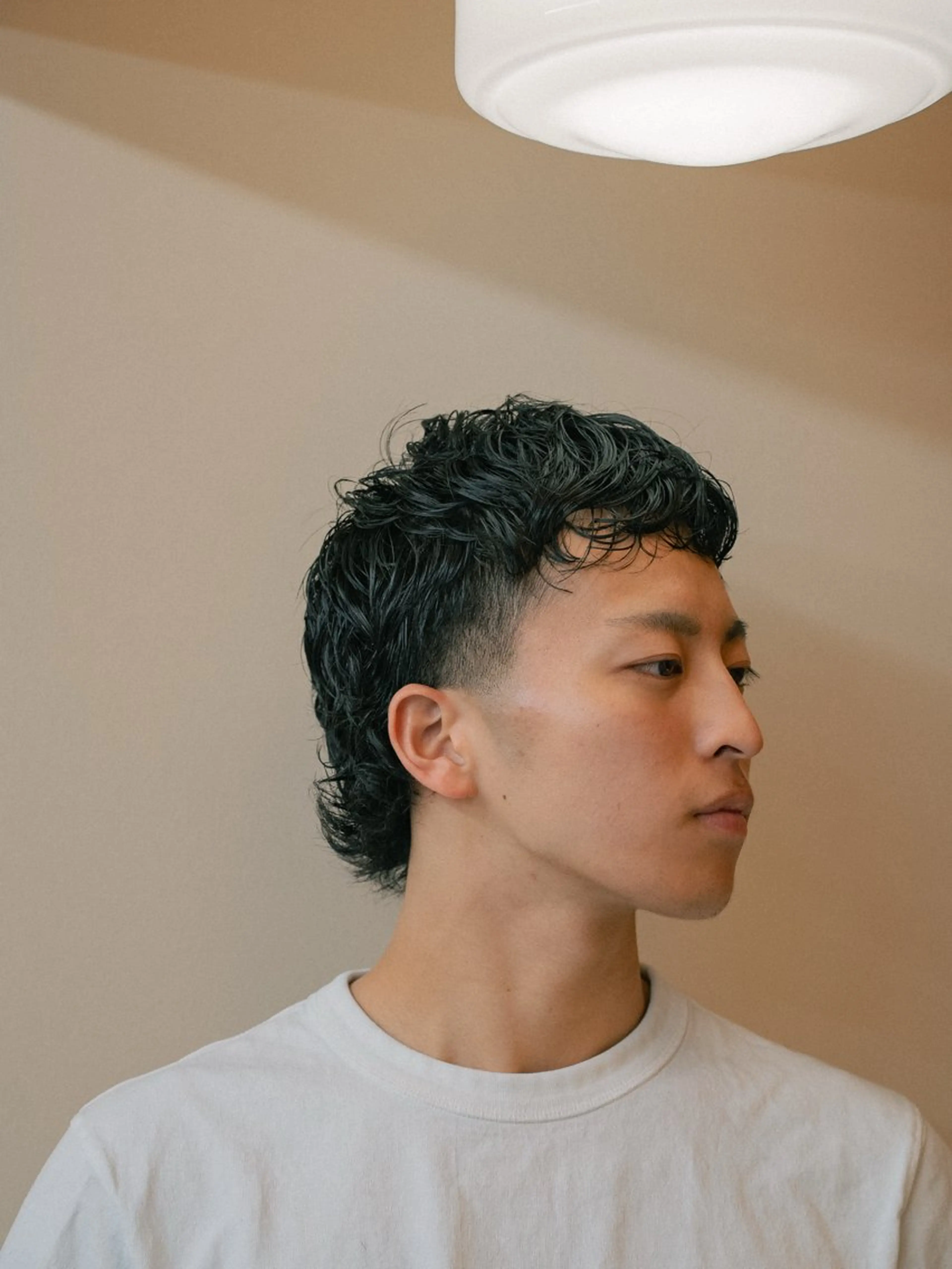 ミディアム カラー パーマ メンズ マレットヘア カット パーマ 🔗メンズサロン🔗 Kieのヘアスタイル