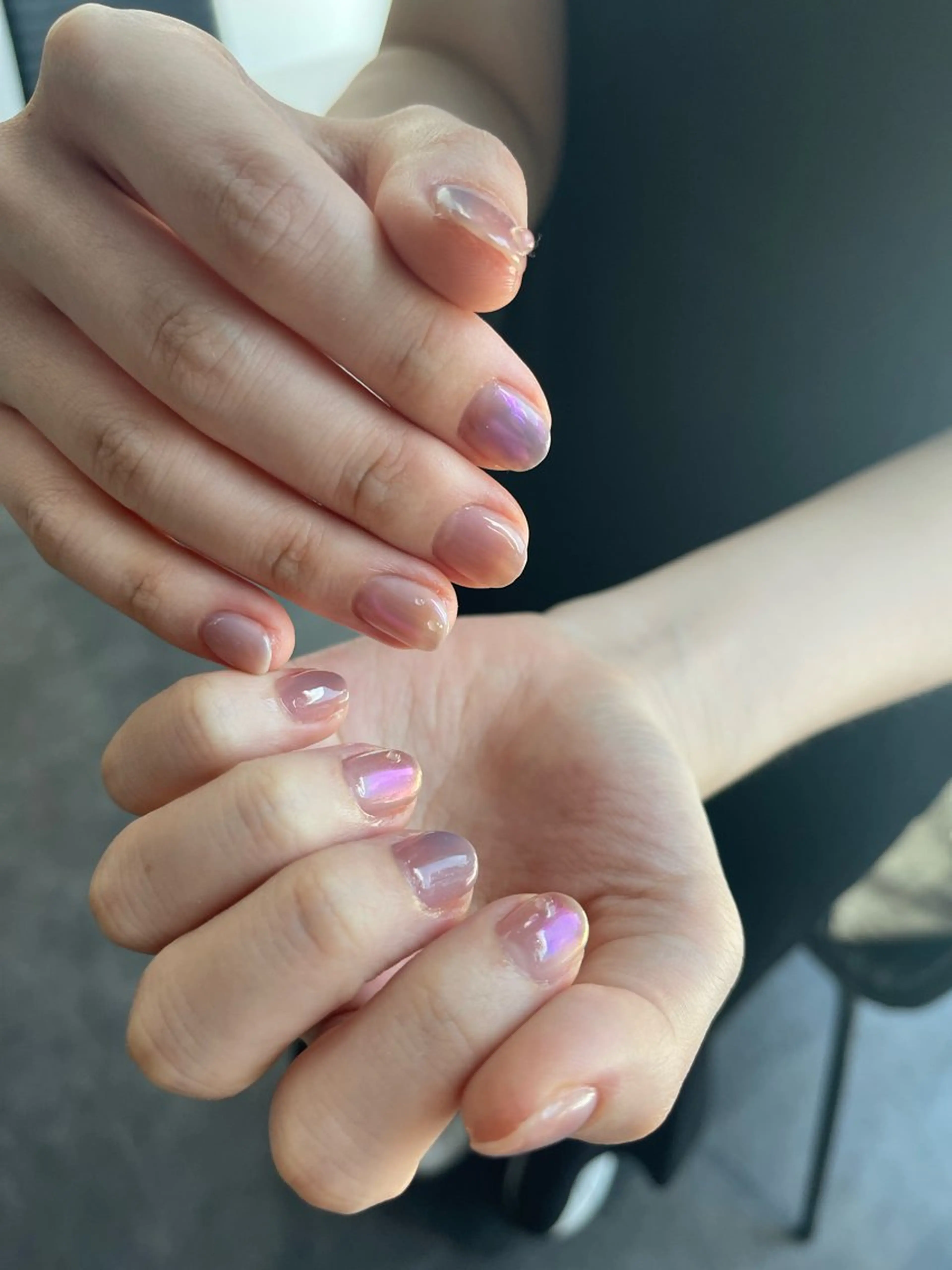 ネイル フレンチネイル マグネットネイル ニュアンスネイル ワンカラーネイル ハンドネイル GRANDE大須 Cecil💜のネイルデザイン