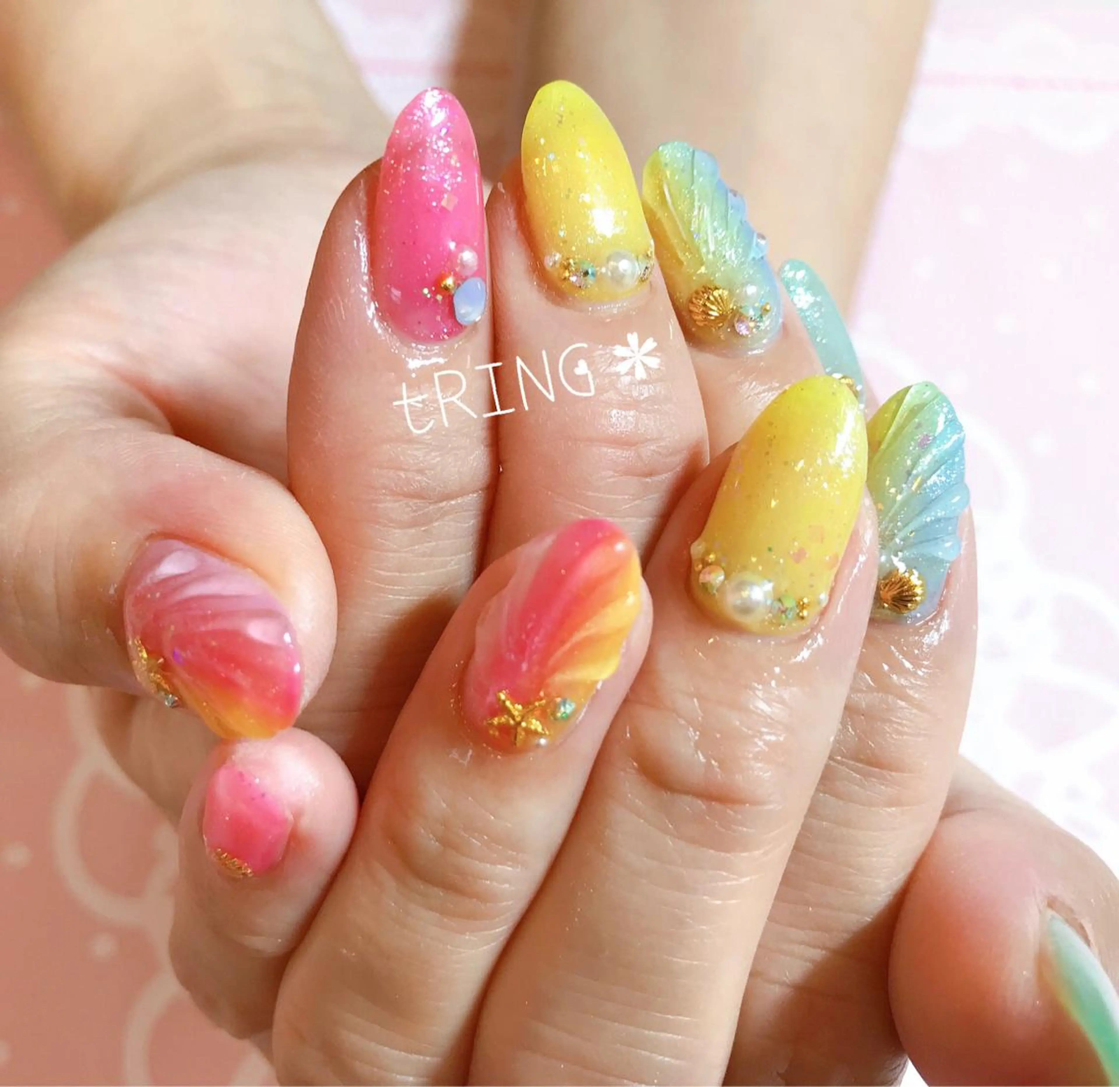 ネイル ハンドネイル tRING＊ しいの木台のネイルデザイン