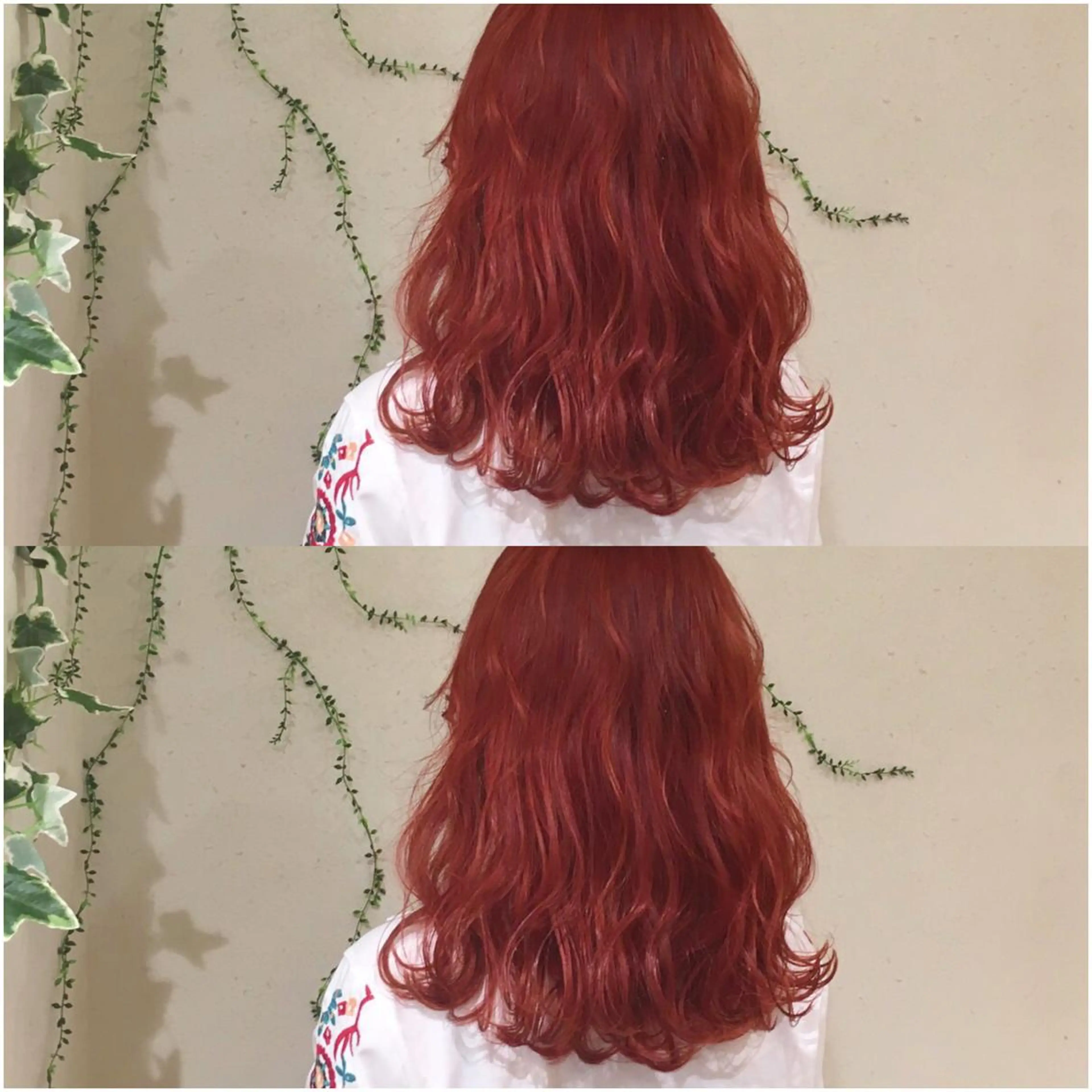 セミロング カラー ブリーチ レッドカラー circus by KENJE 町田店のヘアスタイル