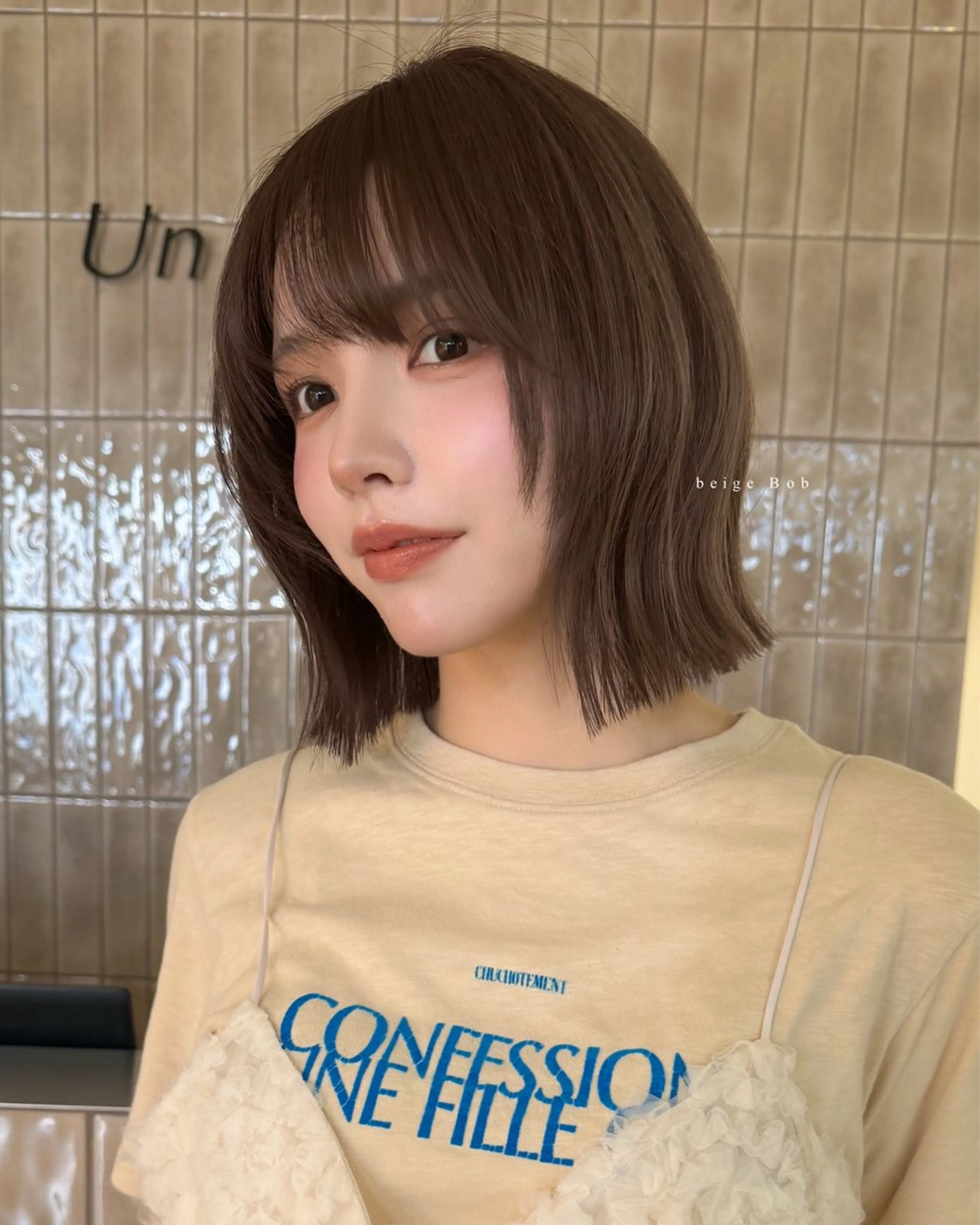 ミディアム おしゃれボブ/暖色 カラー🧶いろはのヘアスタイル