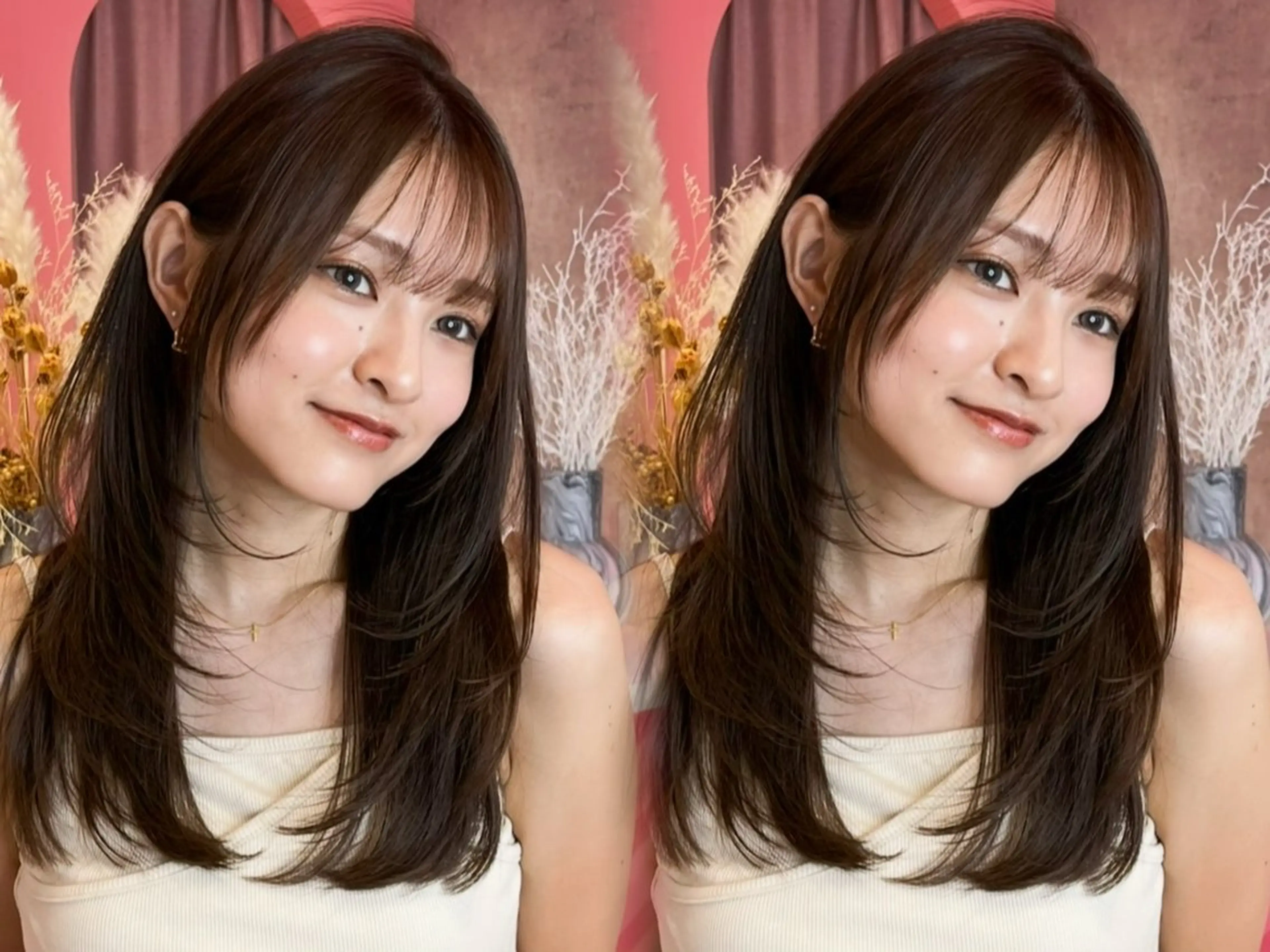 セミロング カラー 山崎/ボブ縮毛矯正 レイヤー髪質改善のヘアスタイル