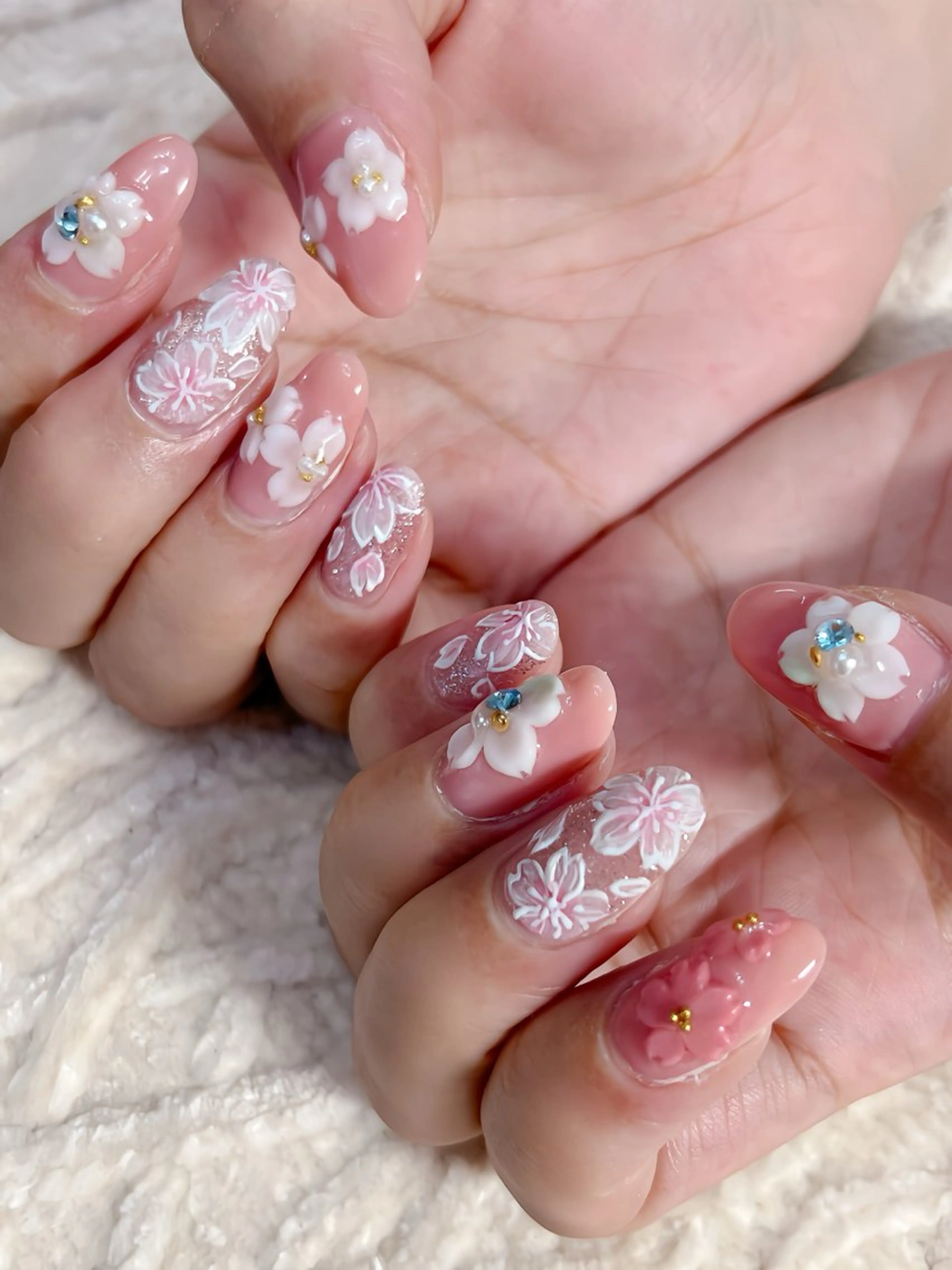 ネイル 桜ネイル 春ネイル ハンドネイル Rawr / saoriのネイルデザイン