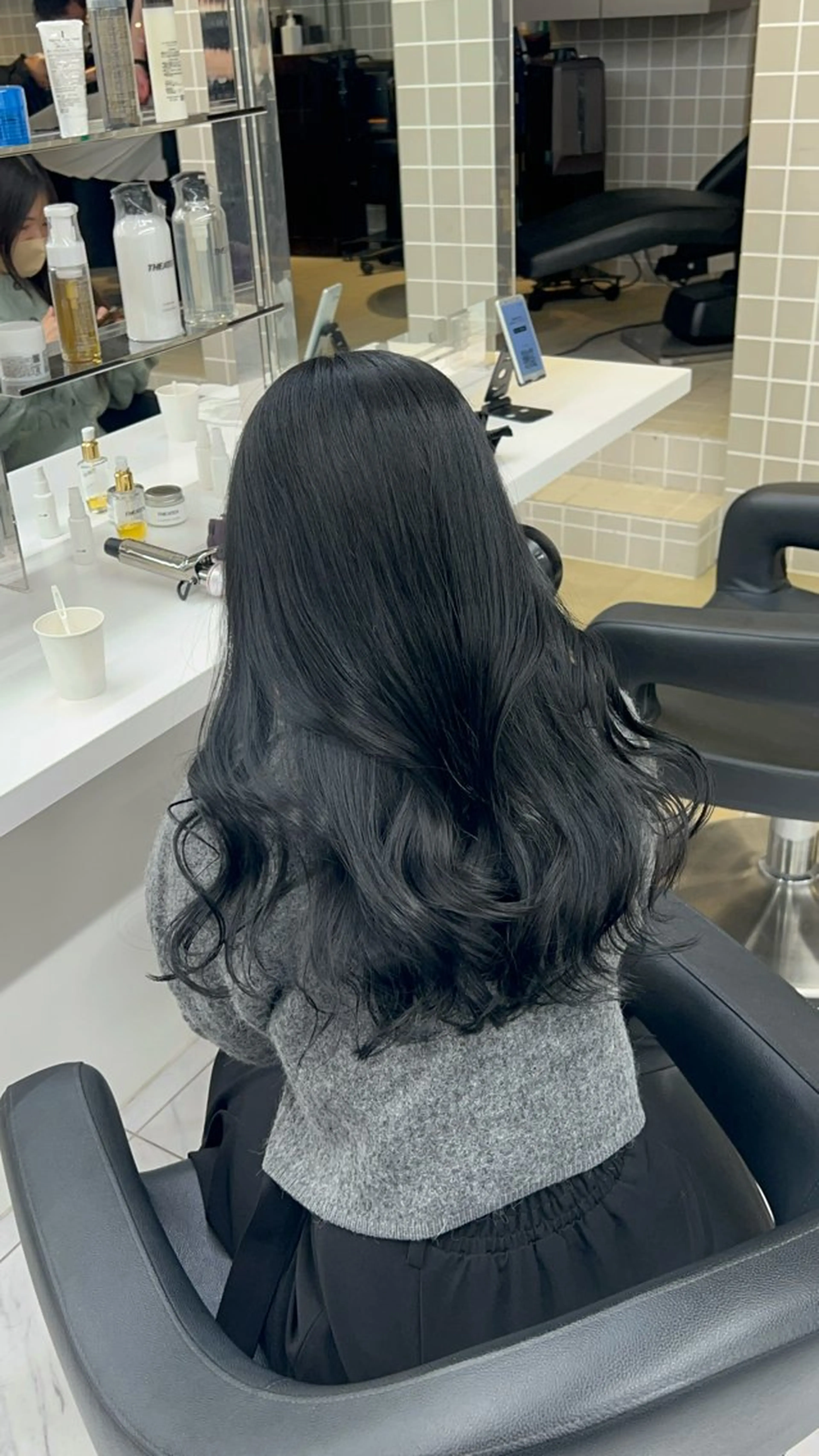 ロング カラー パーマ ヘアアレンジ メンズ キッズ ブリーチなしカラー/ ブラウン/レイヤーのヘアスタイル