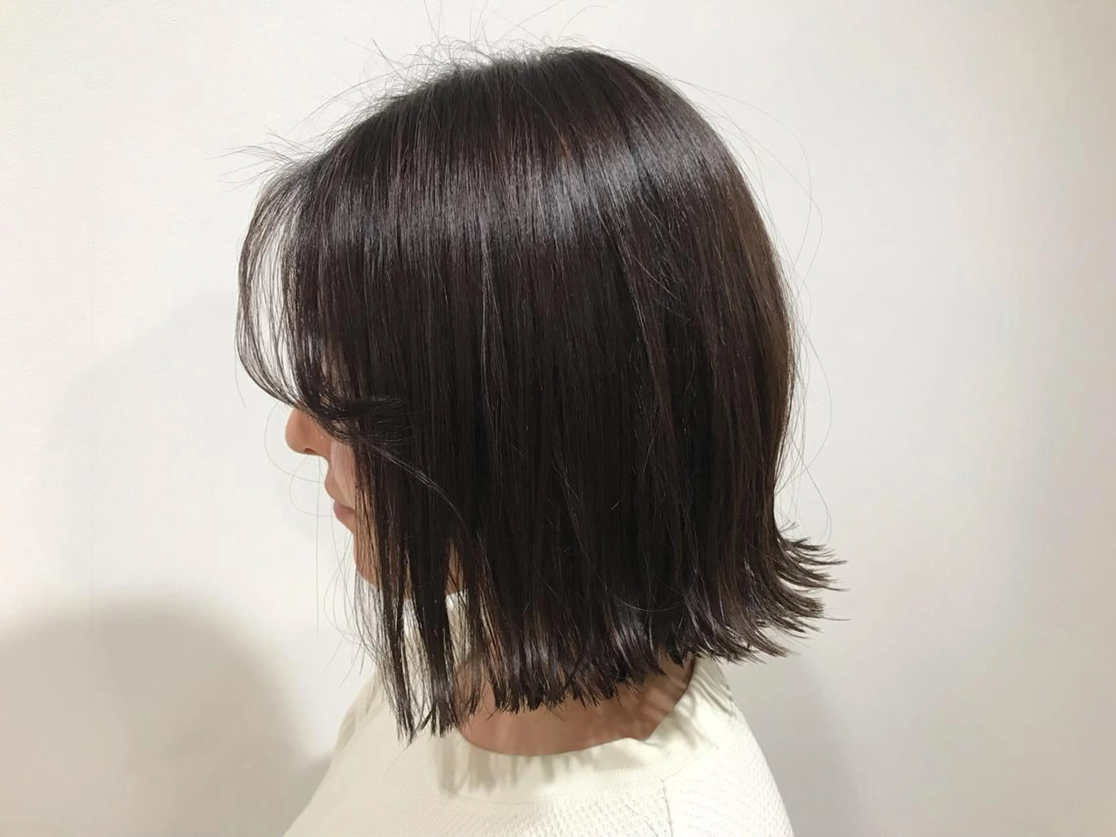 ミディアム カラー 暖色カラー🍊 ボブ🌿顔周りcutのヘアスタイル